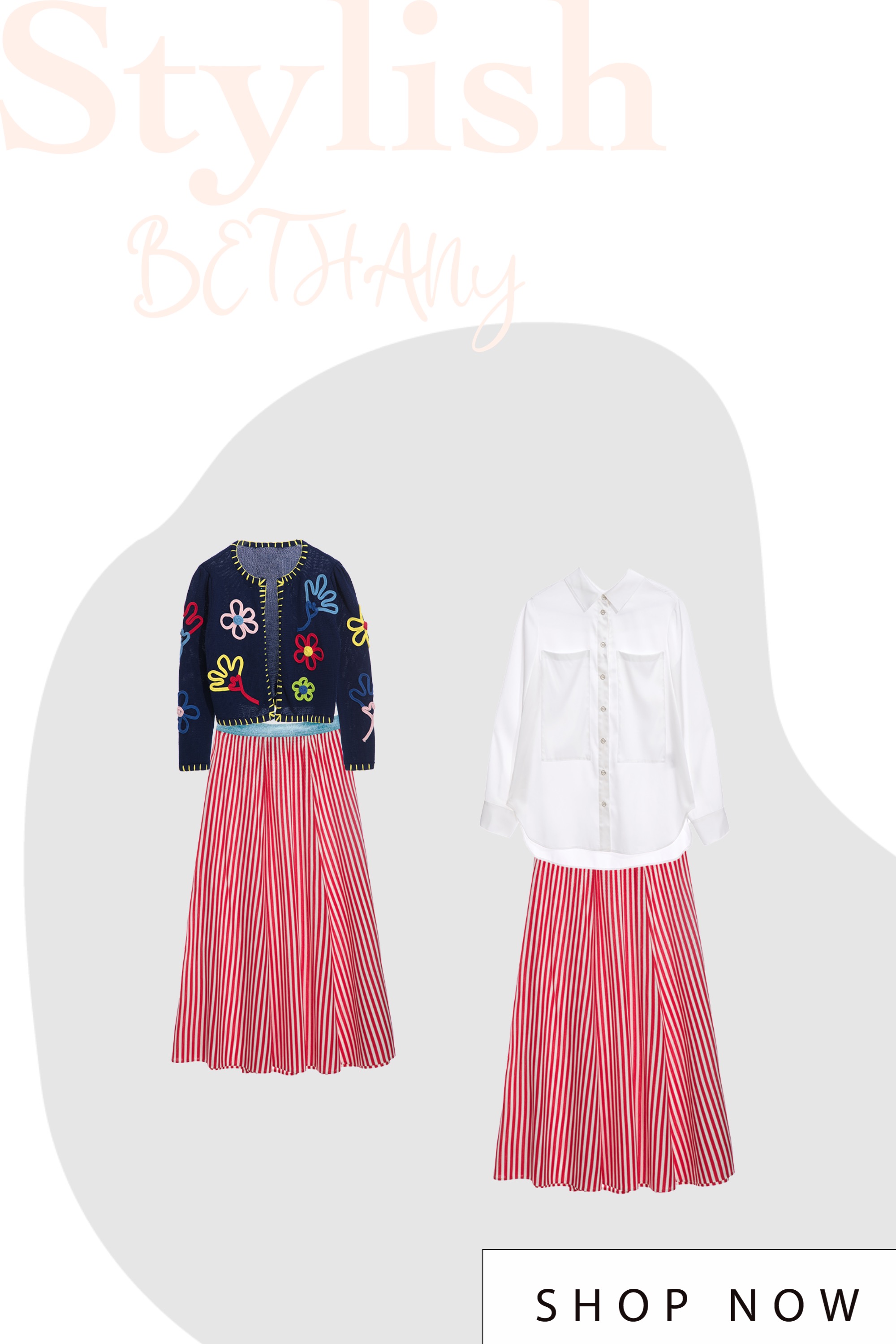 牛仔裙,長裙,牛仔,春夏穿搭,裙子,條紋,人氣商品,時髦成套搭配