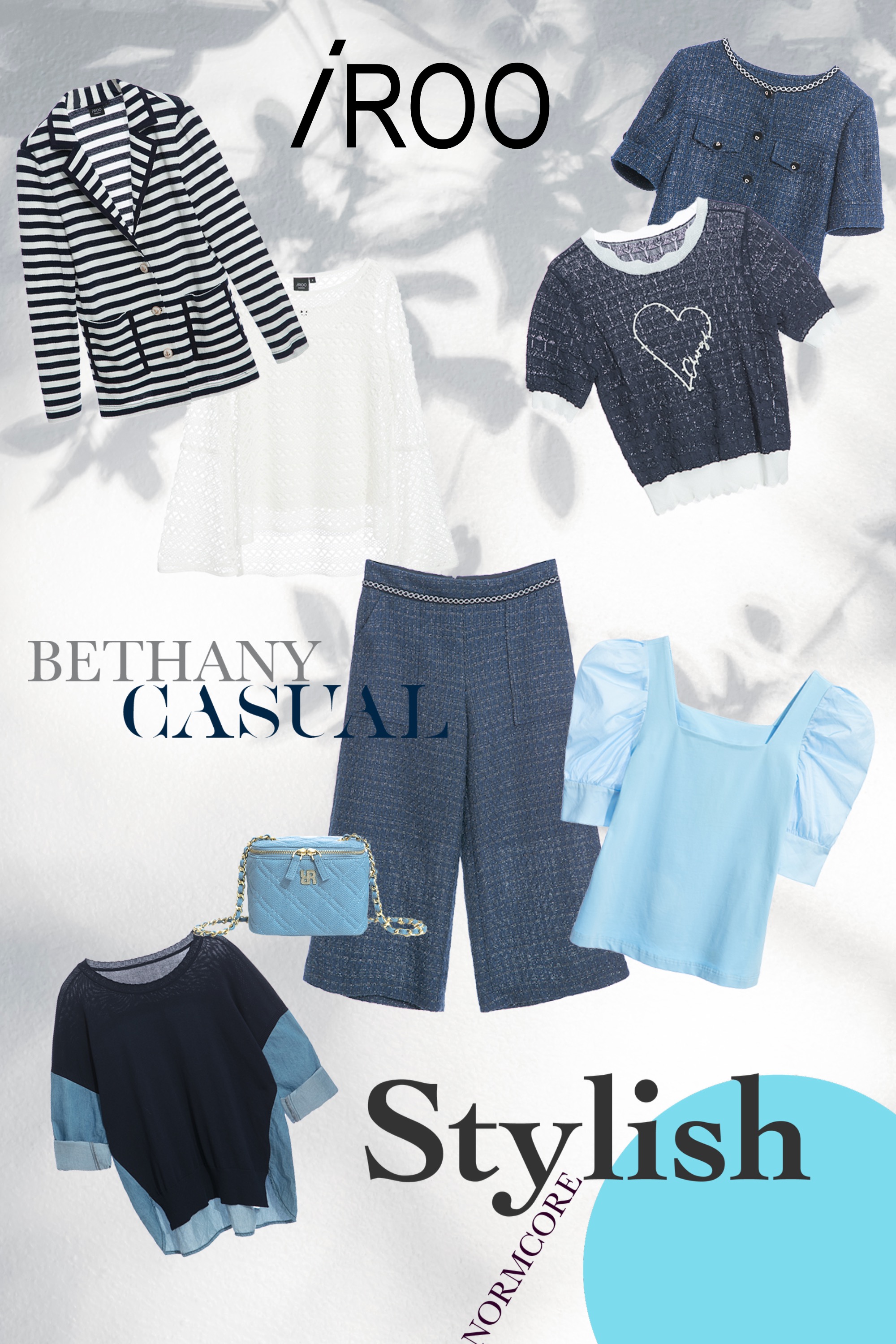 西裝外套,一般外套,針織,春夏穿搭,外套,上衣,針織衫,刺繡,側背包,牛仔