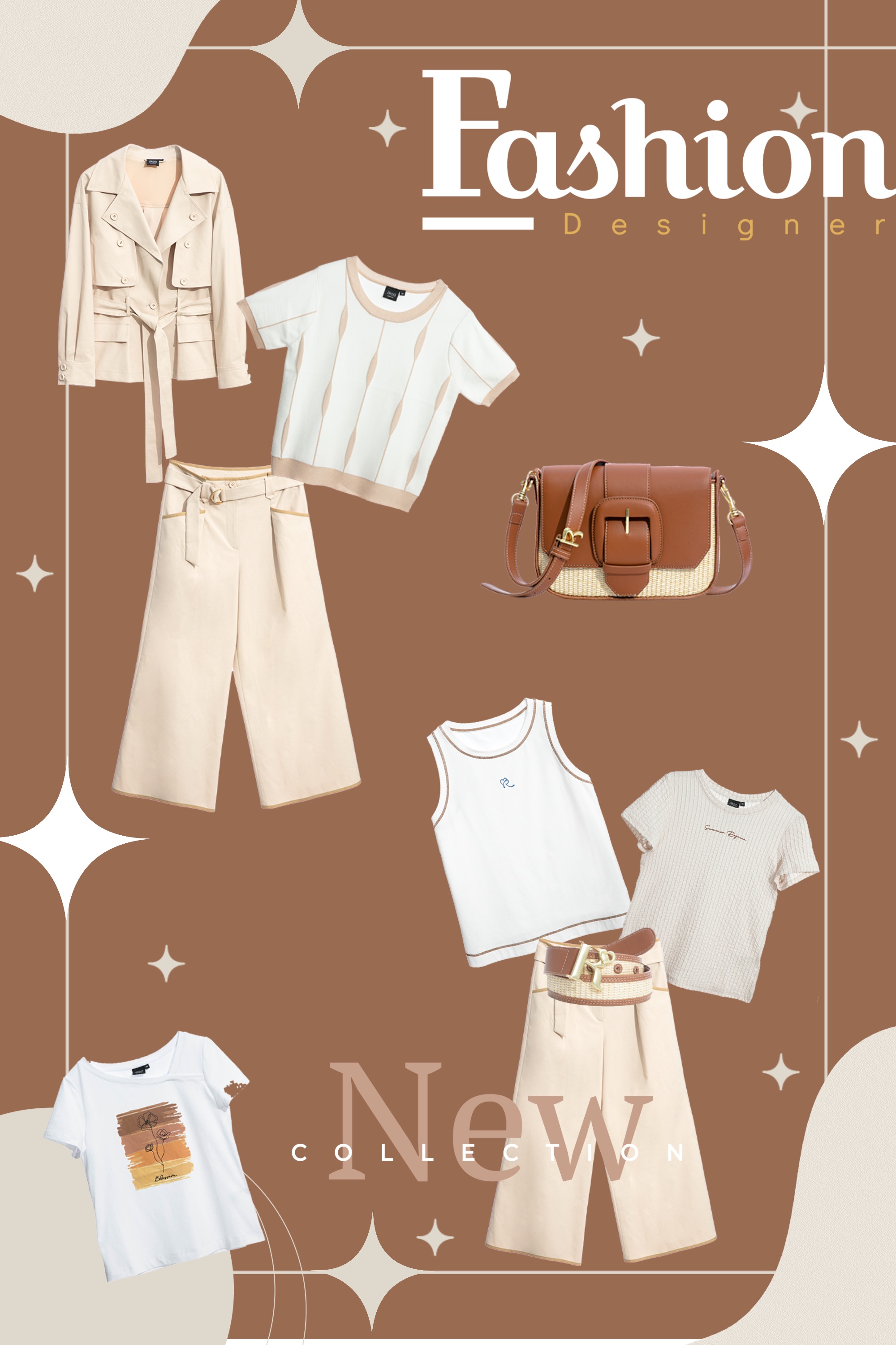 針織衫,春夏穿搭,上衣,輕奢渡假,人氣商品,針織,白色上衣,風衣,一般外套,外套,寬褲,褲子,一般背心,純棉,刺繡,背心,白色背心,花花世界,T-Shirt,側背包,皮革,皮帶