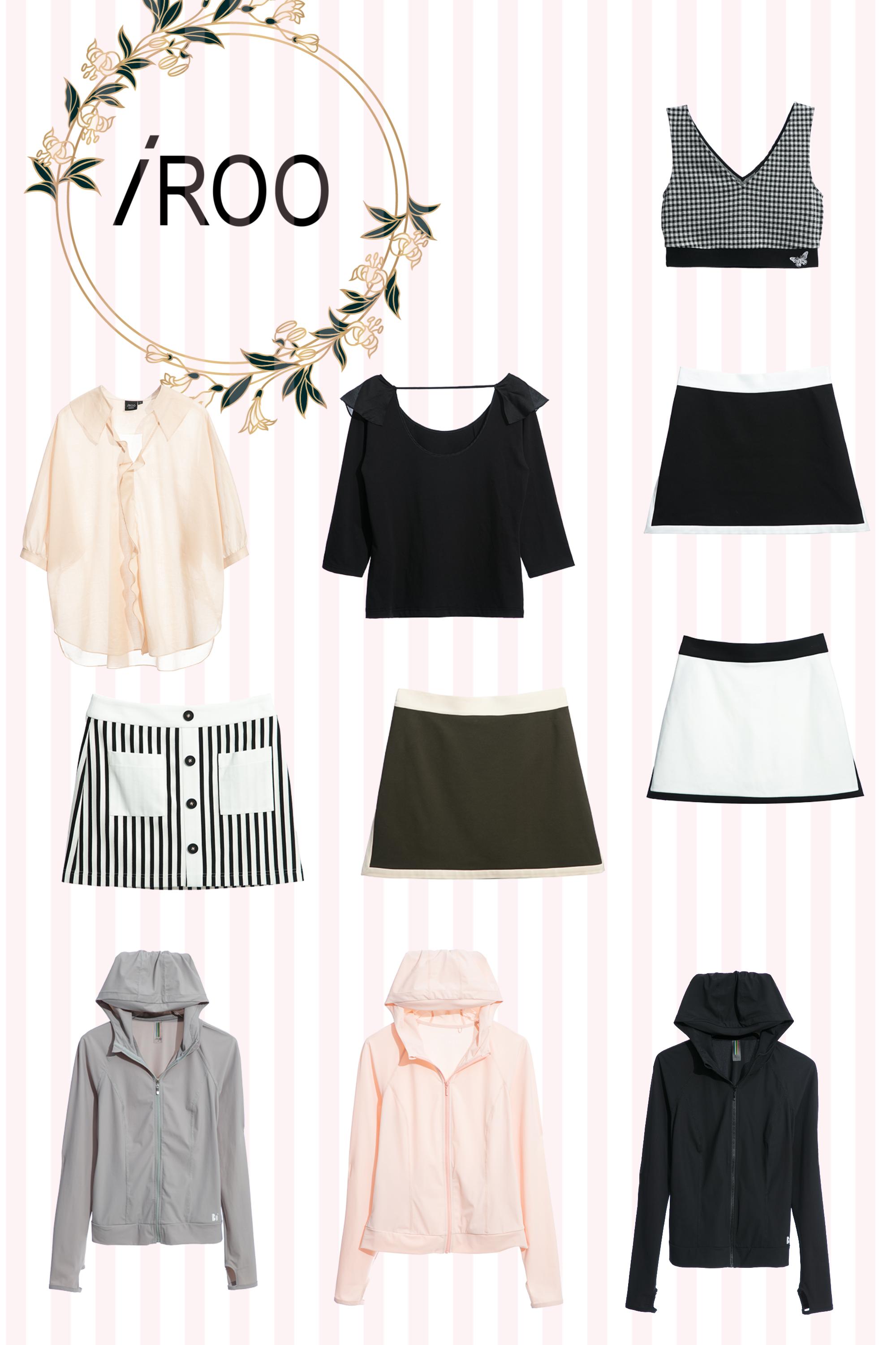 上衣,春夏穿搭,荷葉,輕奢渡假,連帽外套,一般外套,外套,黑色外套,COZY PUNCH,短裙,裙子,條紋,黑色上衣,A字裙,時髦成套搭配,黑色裙子,白色裙子