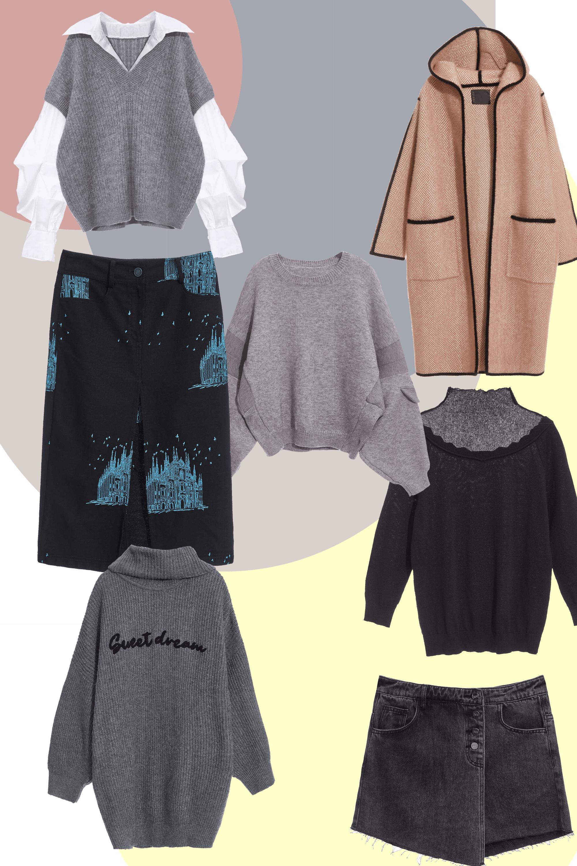 針織衫,秋冬穿搭,上衣,針織,黑色上衣,刺繡,OL穿搭,一般外套,外套,褲裙,牛仔裙,牛仔褲,牛仔,褲子,窄裙,長裙,裙子,黑色裙子,針織外套,保暖特輯,黑色外套