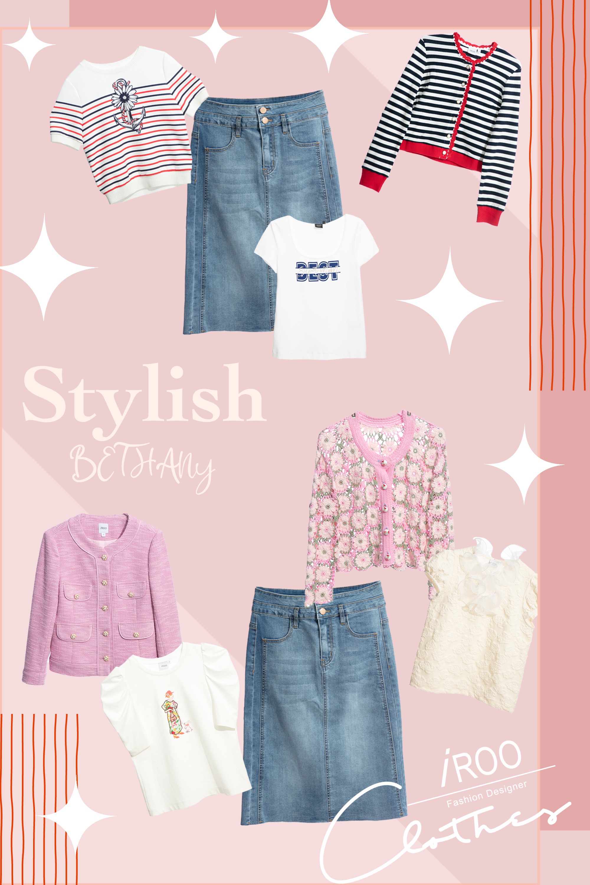 牛仔裙,牛仔,春夏穿搭,裙子,上衣,秋冬穿搭,白色上衣,條紋,人氣商品,針織外套,一般外套,針織,外套,項鍊,T-Shirt,刺繡,珍珠,輕奢渡假,上班穿搭,毛呢花呢,小香風,純棉,荷葉