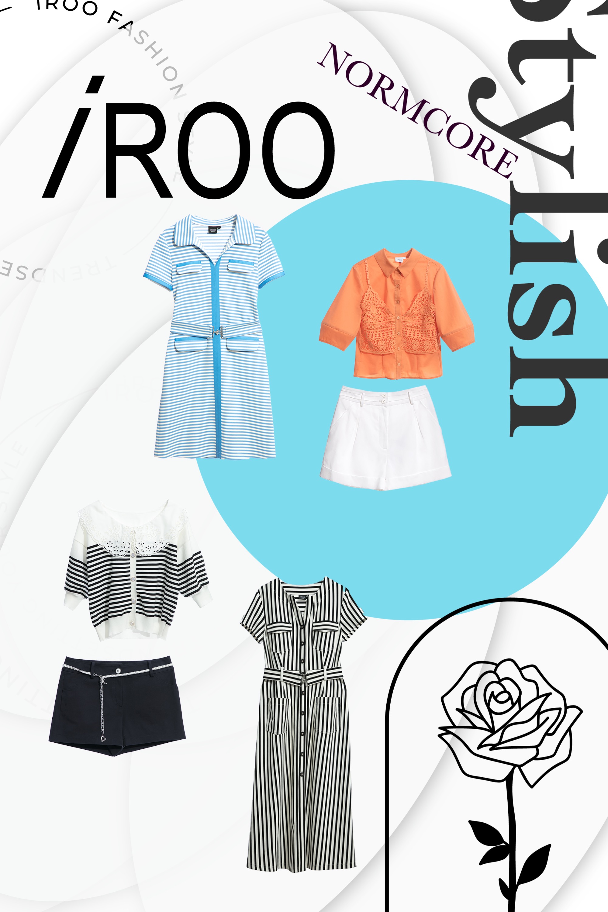 上衣,春夏穿搭,襯衫,蕾絲上衣,蕾絲,短袖襯衫,針織衫,針織,刺繡,條紋,短褲,輕奢渡假,人氣商品,褲子,一般洋裝,洋裝