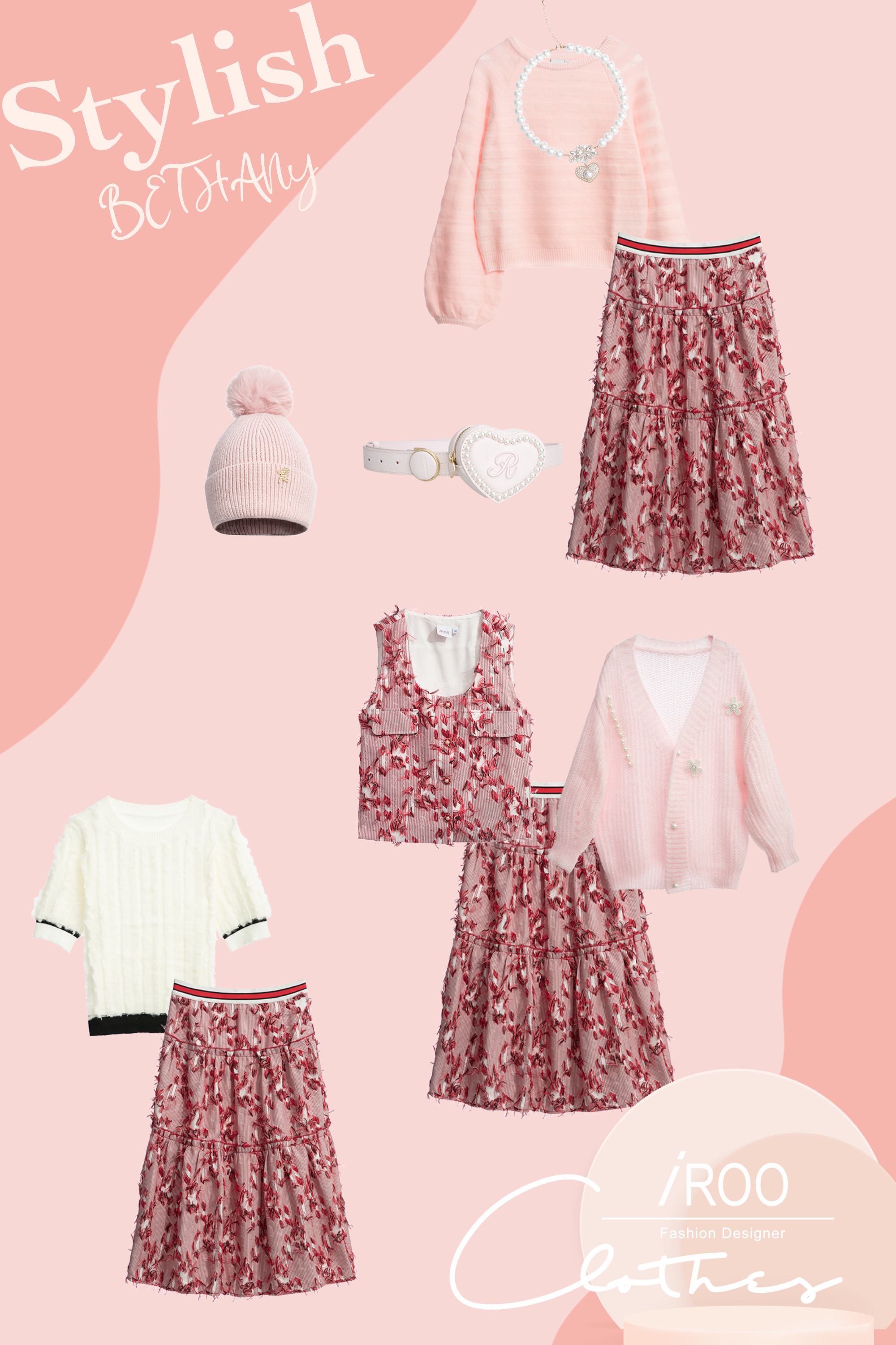 一般背心,秋冬穿搭,一般外套,開運紅,背心,外套,蛋糕裙,人氣商品,裙子,紗裙,針織衫,上衣,針織,條紋,白色上衣,罩衫,派對特輯,珍珠,皮帶,皮革,項鍊,飾品,一般洋裝,洋裝,帽子,毛帽