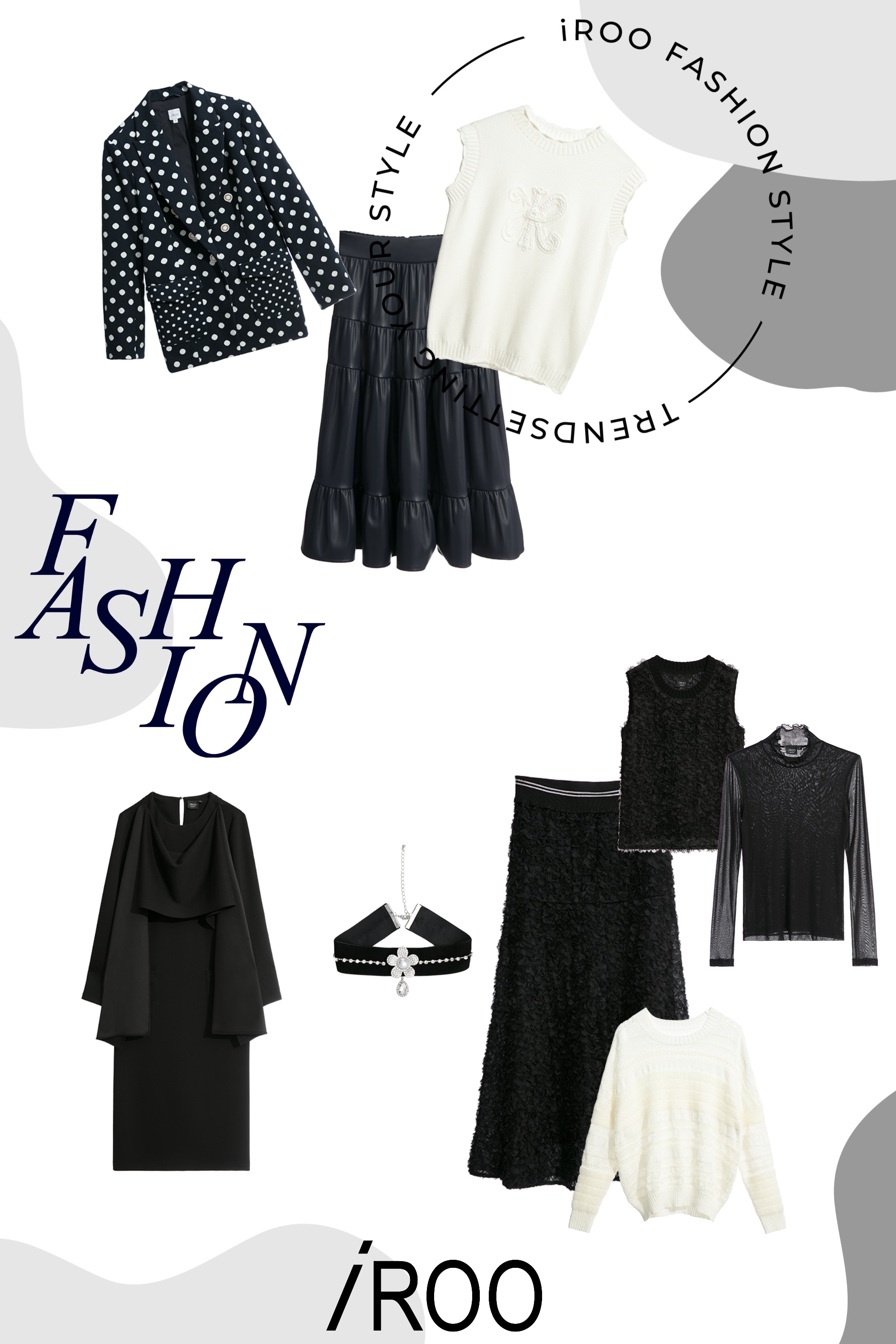 一般洋裝,春夏穿搭,圍巾,洋裝特輯,時髦選品專區,洋裝,黑色洋裝,長裙,裙子,黑色裙子,一般背心,上衣,純棉,針織,背心,針織背心,白色背心,小香風,針織衫,白色上衣,皮革,一般外套,時髦成套搭配,毛呢花呢,波點,外套,項鍊,飾品,秋冬穿搭,黑色背心,黑色上衣,內搭上衣