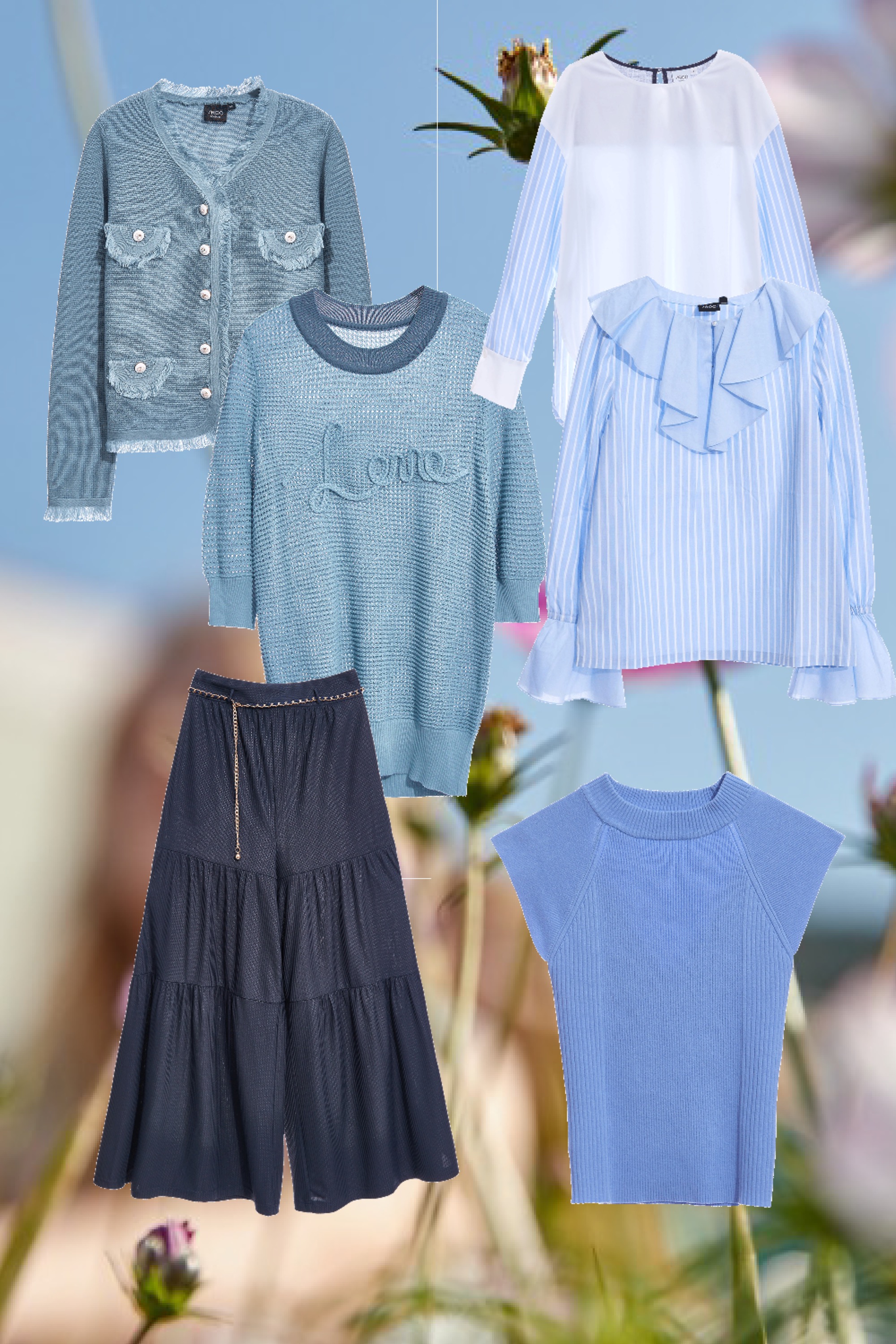 針織外套,春夏穿搭,一般外套,輕奢渡假,針織,毛呢花呢,格紋,外套,小香風,上衣,襯衫,閨蜜春遊,OL穿搭,女王風範,直播專區,條紋,荷葉,圓領上衣,寬褲,褲子