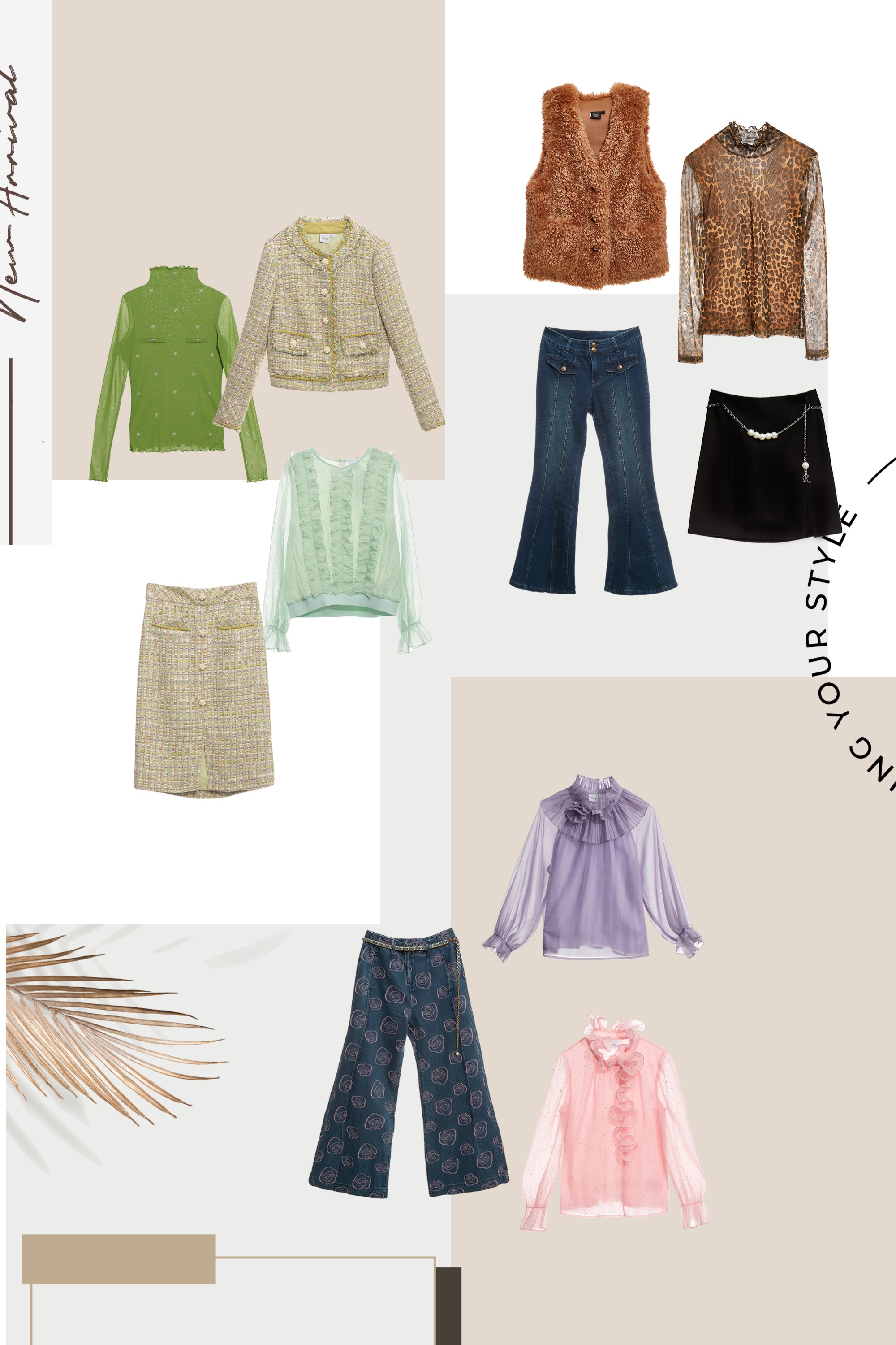 上衣,秋冬穿搭,花花世界,人氣商品,荷葉,內搭上衣,一般背心,一般外套,背心,外套,珍珠,雪紡,牛仔褲,牛仔寬褲,牛仔,褲子,小香風,窄裙,時髦成套搭配,裙子,顯瘦,短裙,皮革,黑色裙子