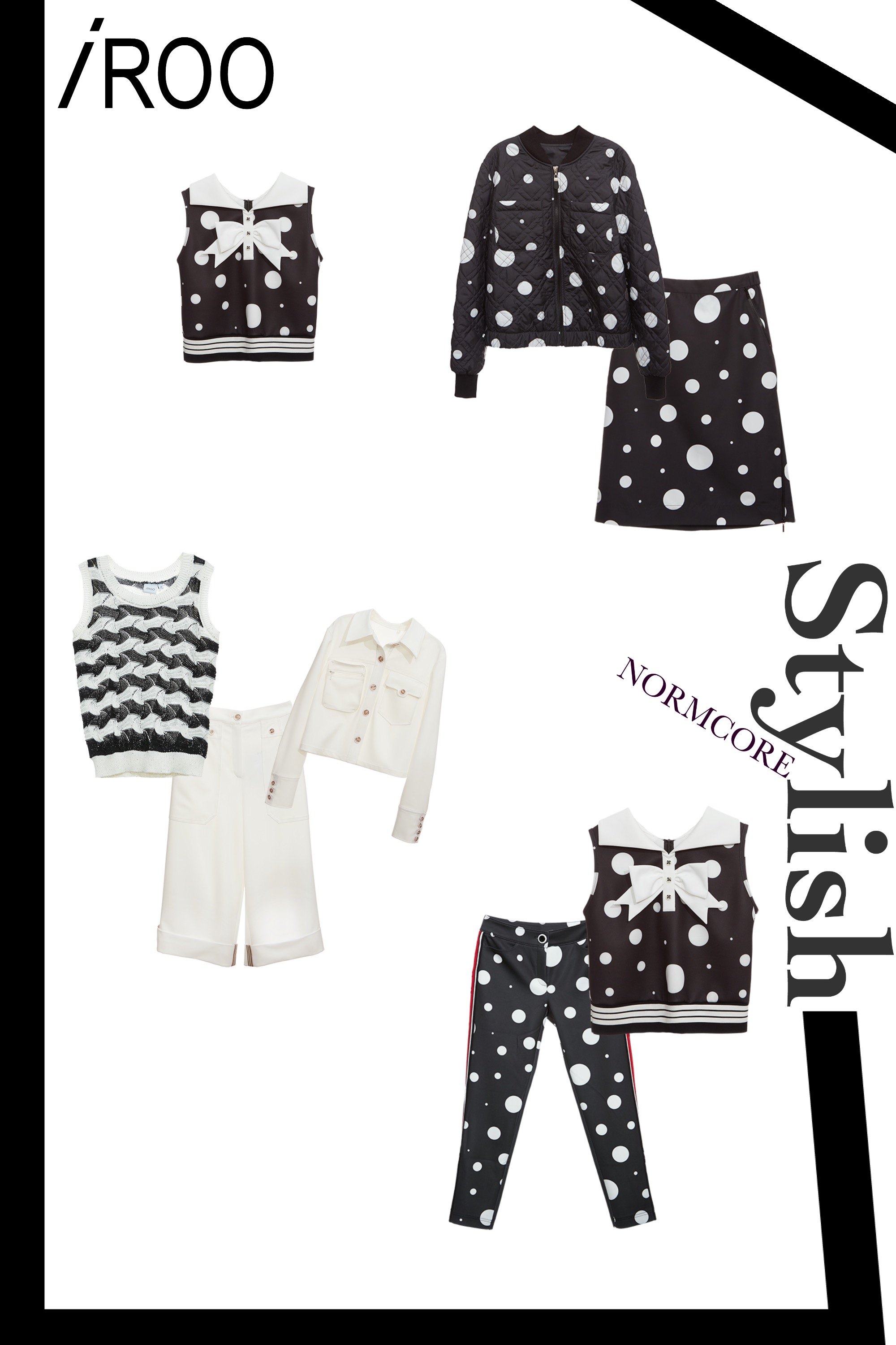 一般背心,春夏穿搭,上衣,針織,條紋,背心,針織背心,V領上衣,波點,蝴蝶結,時髦成套搭配,INFINITE 黑白系列,窄裙,裙子,襯衫,一般外套,上班穿搭,外套,白色上衣,黑色外套,寬褲,白色褲子,窄管褲,褲子