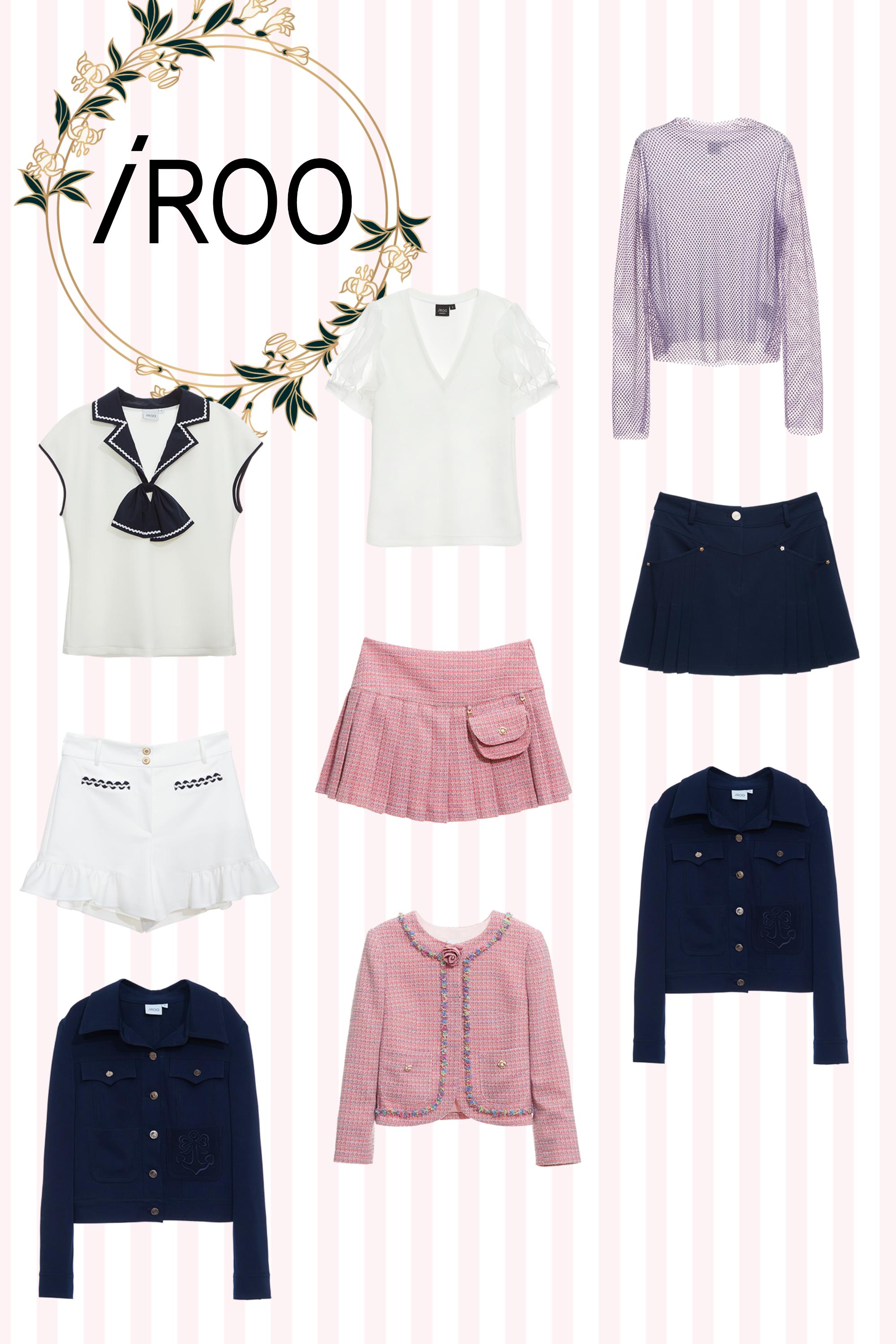 上衣,春夏穿搭,V領上衣,時髦成套搭配,褲裙,短褲,人氣商品,白色裙子,白色褲子,短裙,百摺裙,百褶短裙,一般外套,刺繡,外套,刺繡外套,約會特輯,上班穿搭,花花世界,小香風,小香風外套,透膚上衣,荷葉