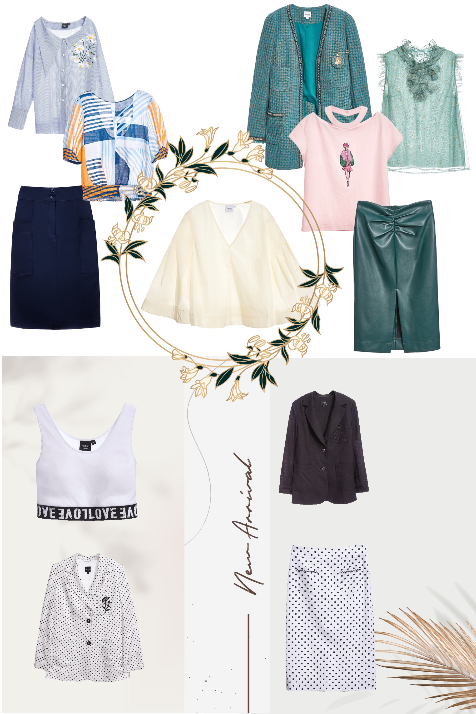 一般背心,上衣,秋冬穿搭,背心,荷葉,碎花,V領上衣,西裝外套,胸針,一般外套,輕奢渡假,人氣商品,時髦成套搭配,毛呢花呢,外套,T-Shirt,刺繡,T恤,窄裙,春夏穿搭,裙子,黑色外套