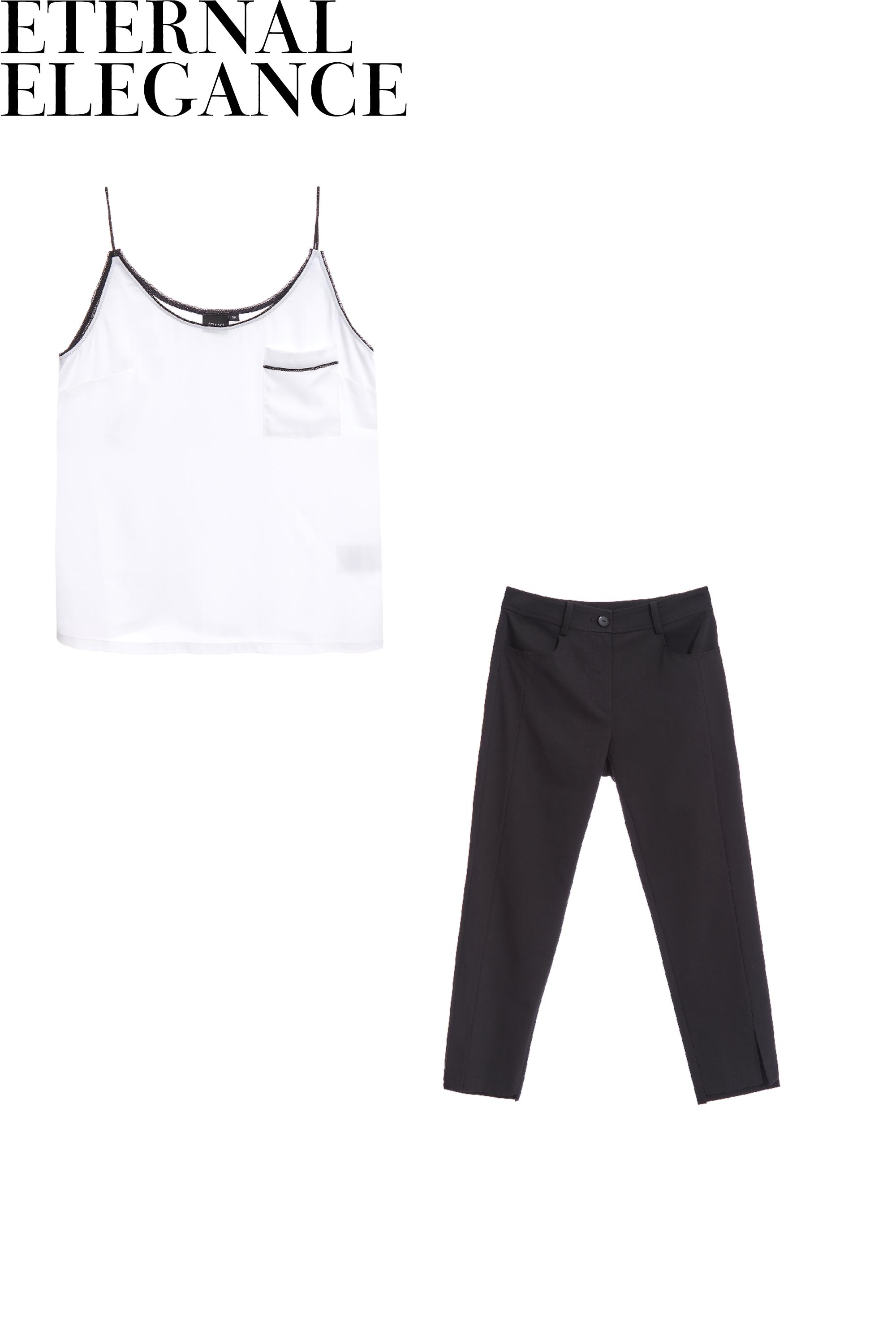 一般背心,春夏穿搭,沁涼夏裝,輕奢渡假,背心,白色背心,窄管褲,直播專區,黑色長褲,褲子,黑色褲子