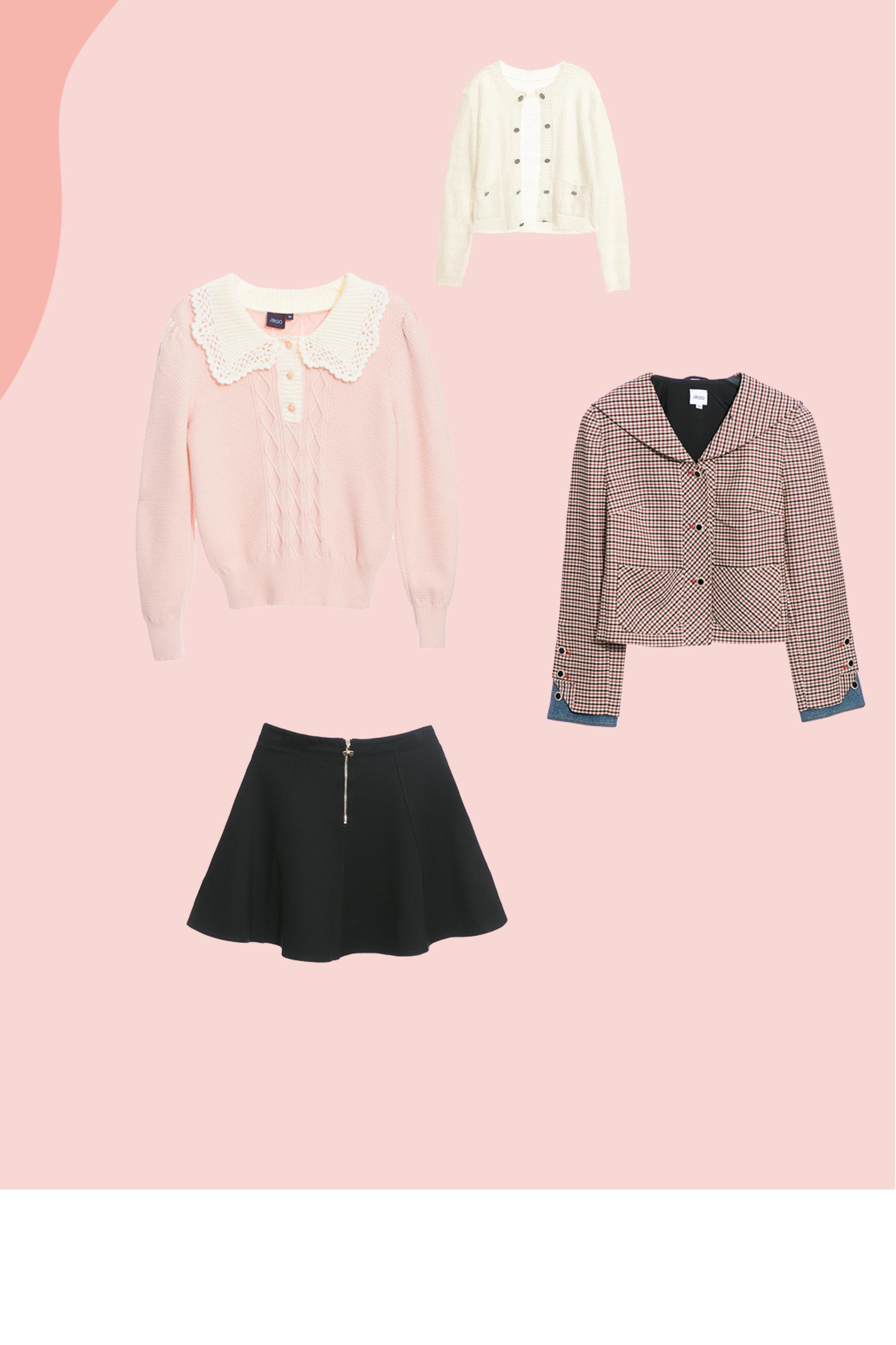 針織衫,秋冬穿搭,上衣,約會特輯,人氣商品,針織,短裙,傘,蝴蝶結,裙子,黑色裙子,針織外套,一般外套,女王風範,解封企劃,輕奢渡假,外套