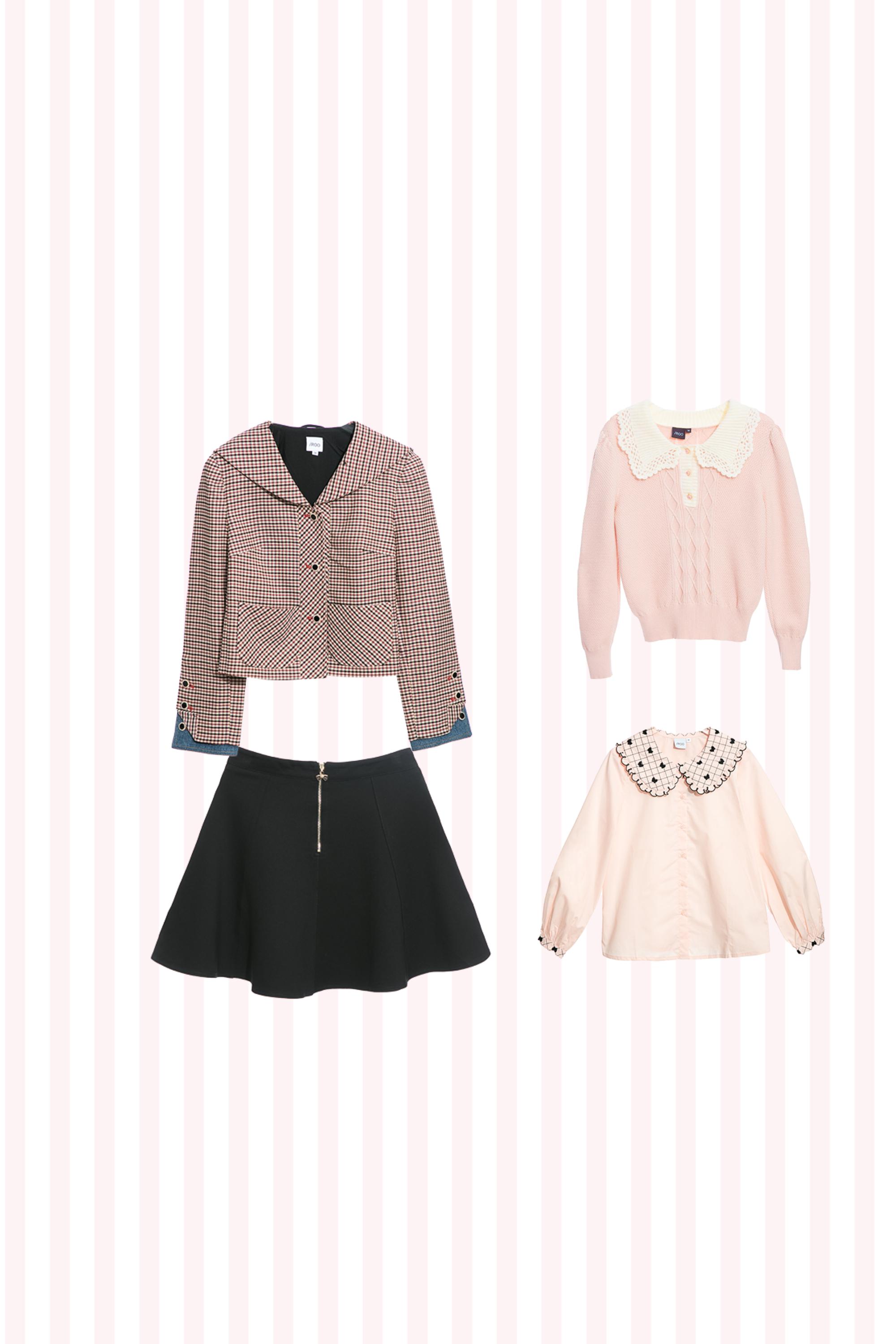 針織衫,秋冬穿搭,上衣,約會特輯,人氣商品,針織,短裙,傘,蝴蝶結,裙子,黑色裙子