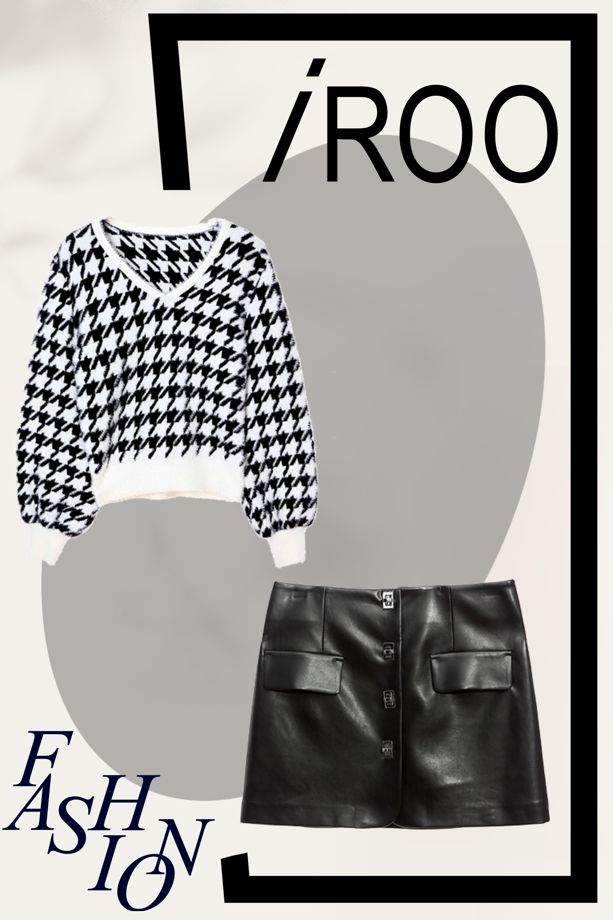 針織衫,秋冬穿搭,上衣,針織,格紋,針織上衣,短裙,約會特輯,皮革,裙子,黑色裙子