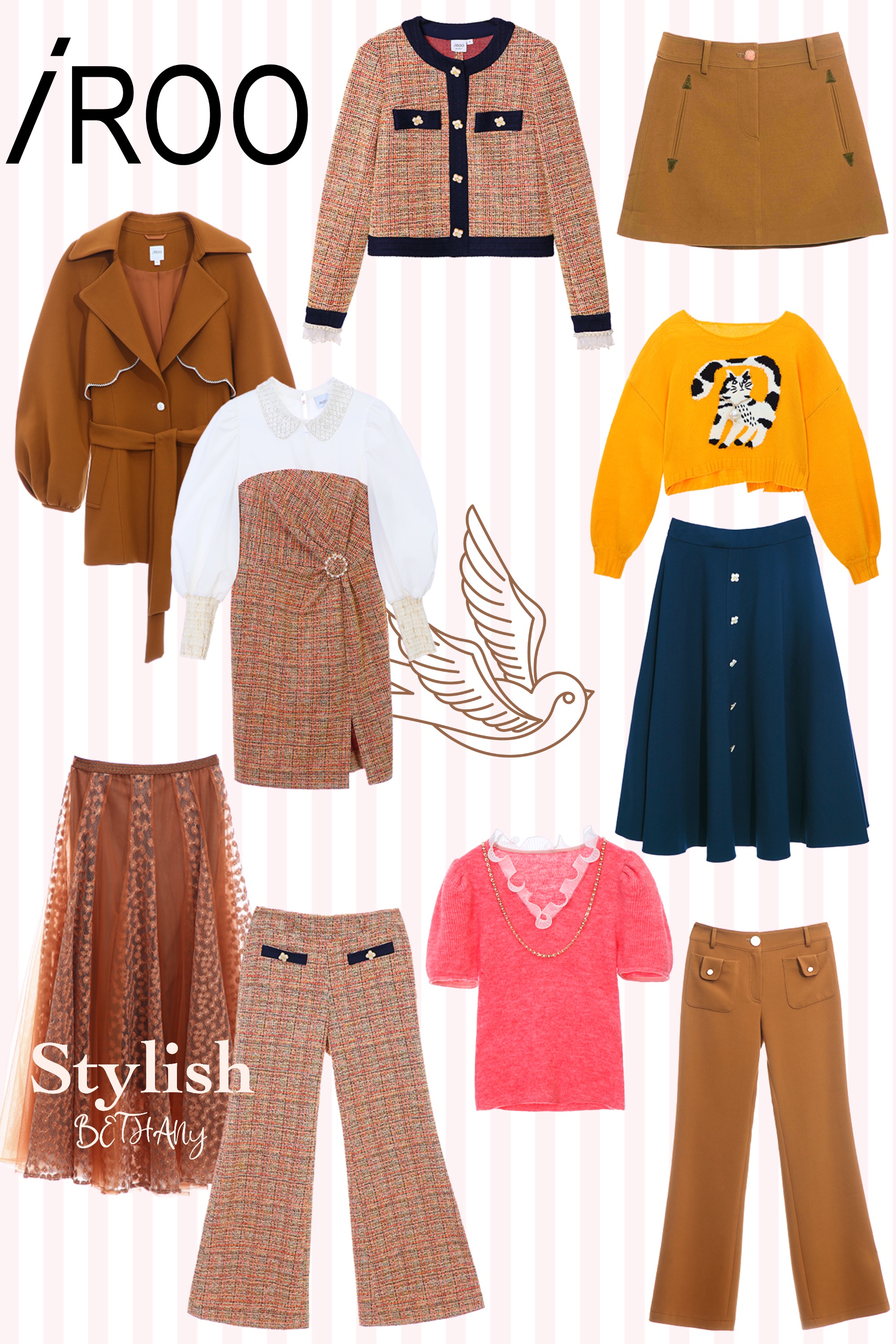 上衣,秋冬穿搭,荷葉,珍珠,短裙,裙子,長裙,約會特輯,網紗,繡花,喇叭褲,褲子,針織衫,針織,項鍊,一般洋裝,洋裝特輯,洋裝,一般外套,外套