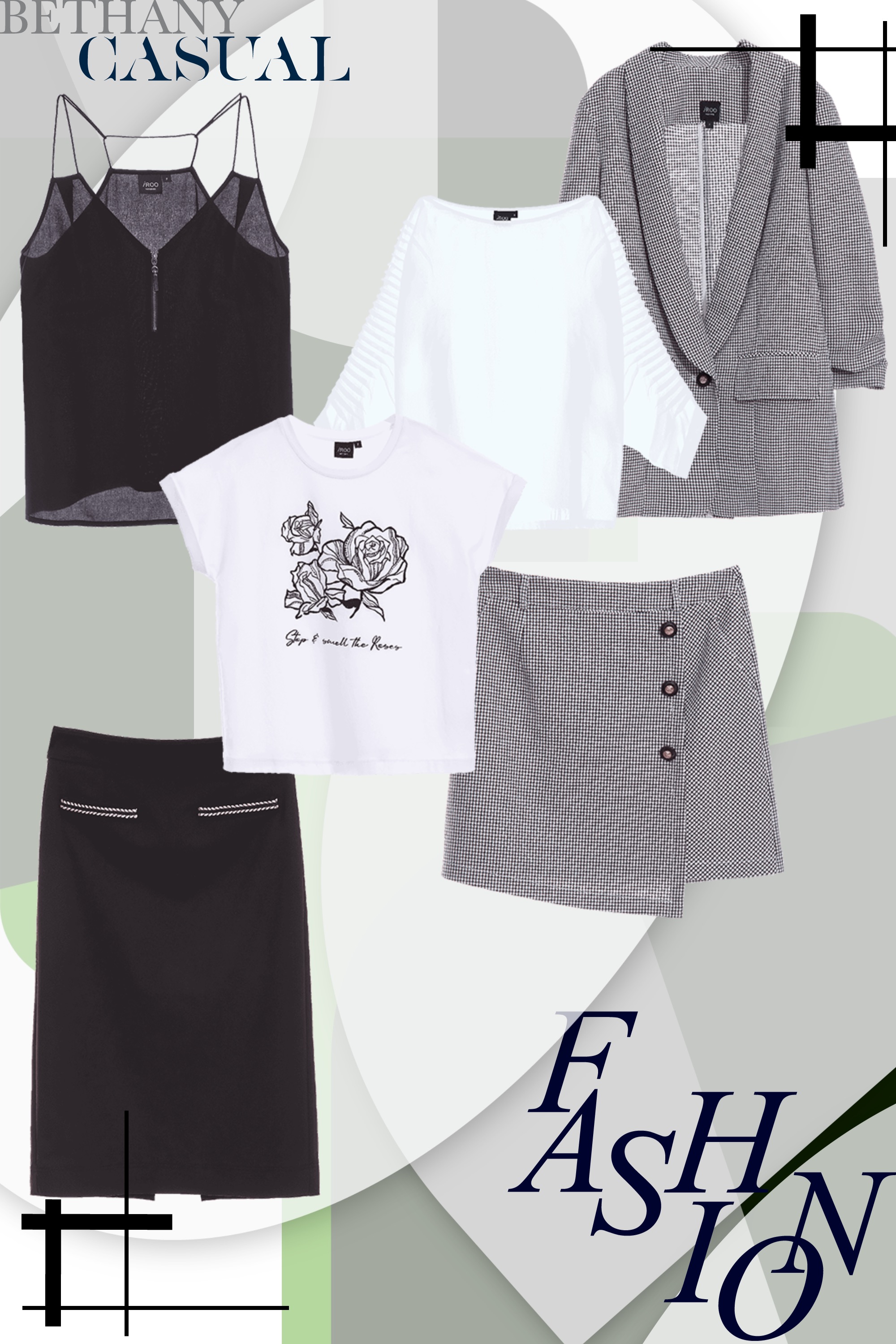 西裝外套,春夏穿搭,一般外套,女王風範,解封企劃,格紋,外套,窄裙,長裙,裙子,黑色裙子,純棉,T-Shirt,上衣,舒適主義,刺繡,白色上衣