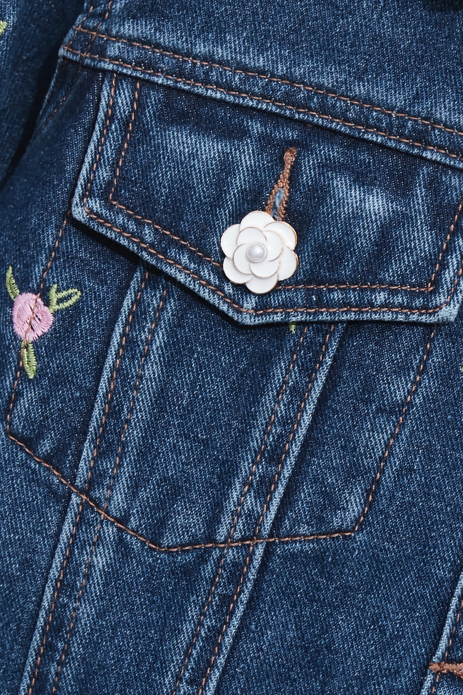 玫瑰石英粉花朵刺繡外套玫瑰石英粉花朵刺繡外套,一般外套,刺繡,外套,牛仔,牛仔外套,秋冬穿搭