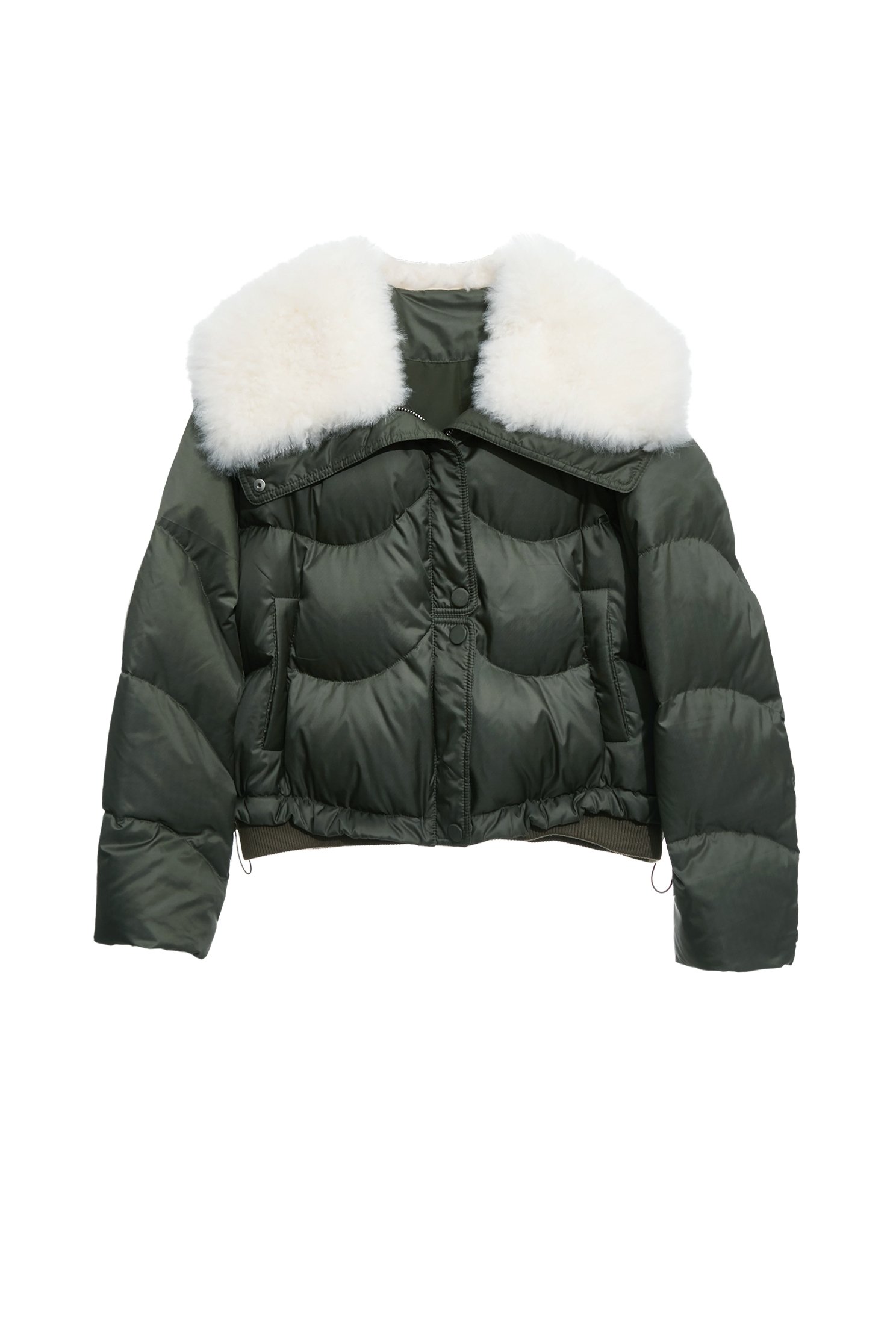 神秘綠領片拼接鵝絨外套神秘綠領片拼接鵝絨外套,一般外套,外套,秋冬穿搭