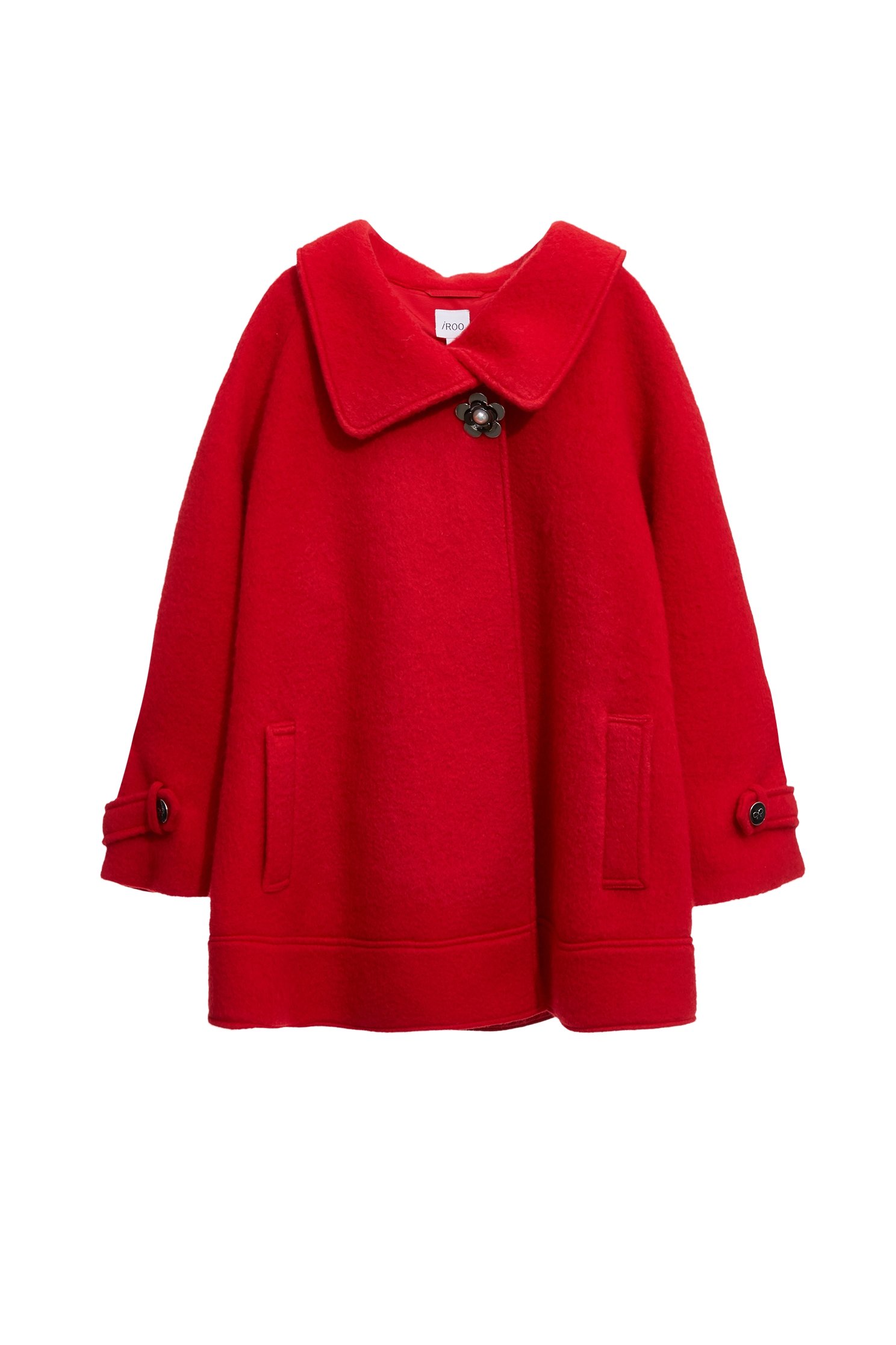 火焰色斗篷式羊毛大衣火焰色斗篷式羊毛大衣,一般外套,外套,秋冬穿搭