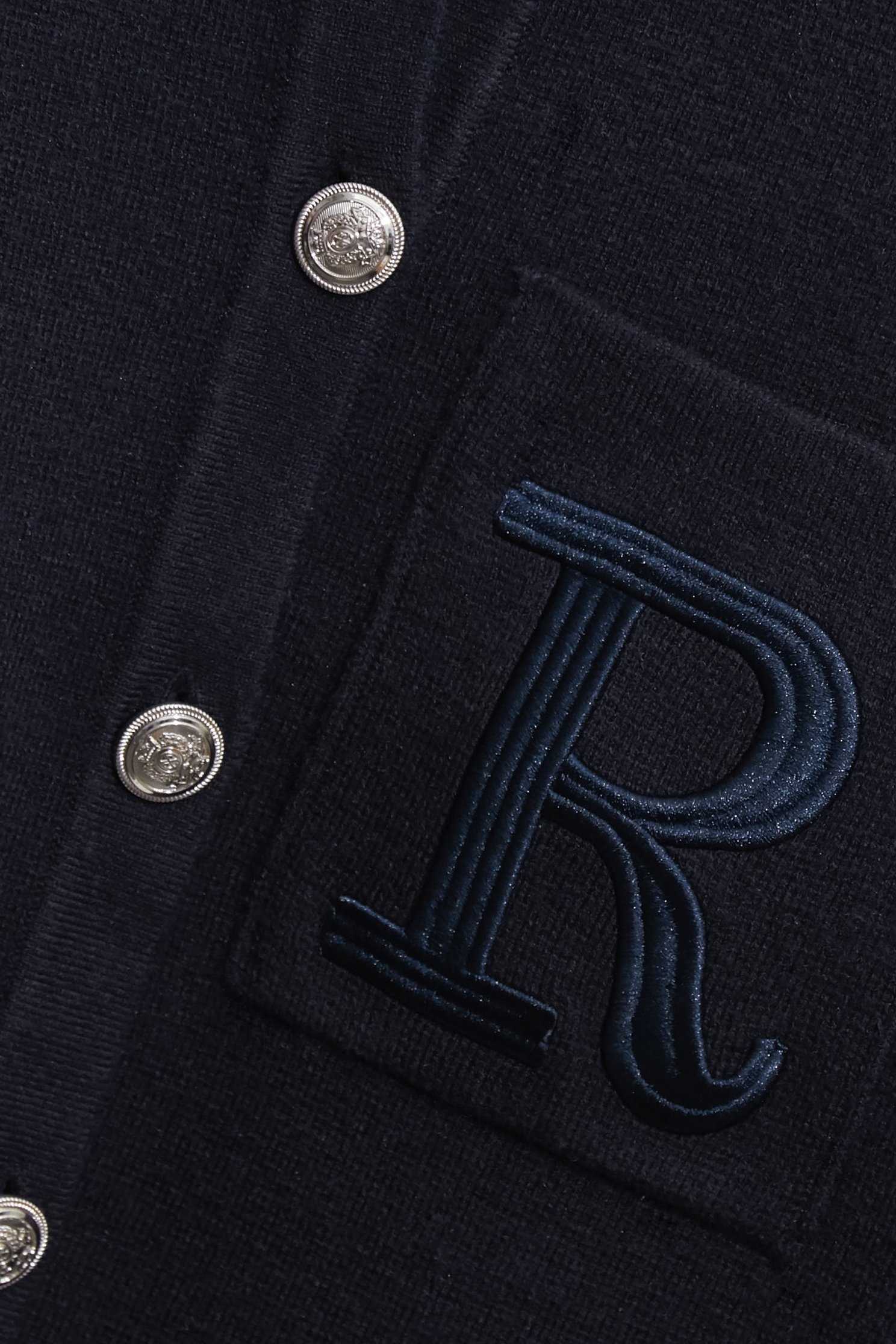 濃厚靛藍仿皮草領針織外套濃厚靛藍仿皮草領針織外套,一般外套,刺繡,外套,秋冬穿搭,針織