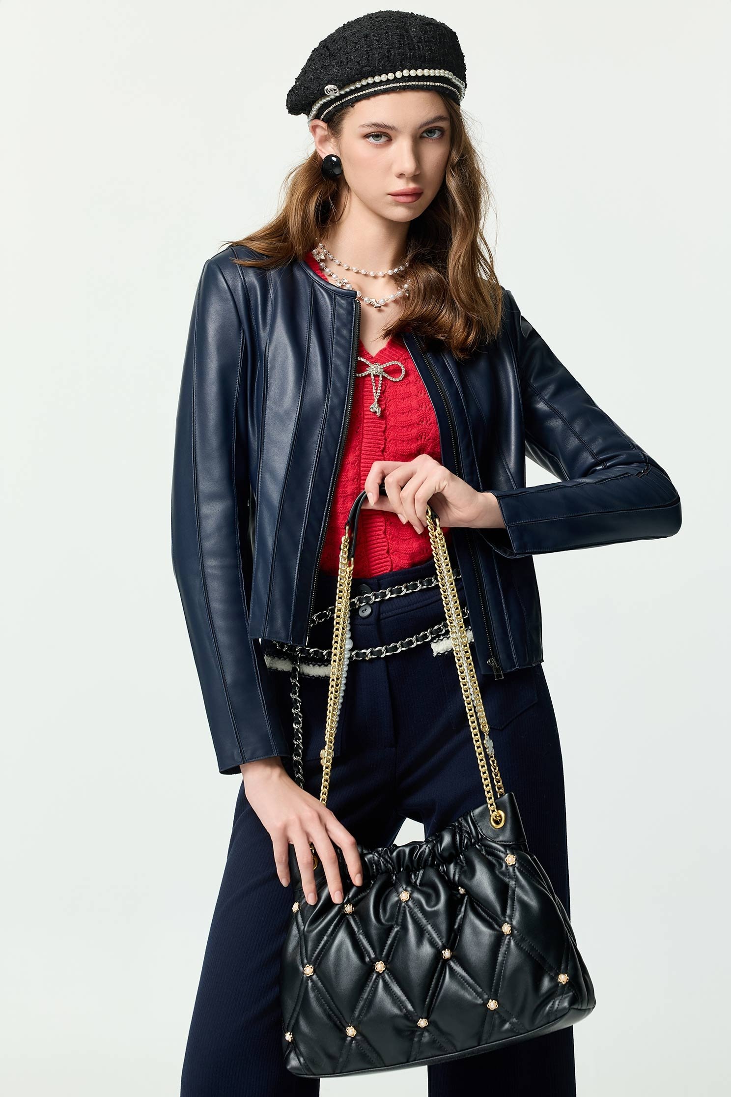 濃厚靛藍綿羊皮外套濃厚靛藍綿羊皮外套,一般外套,外套,皮衣,皮革,秋冬穿搭