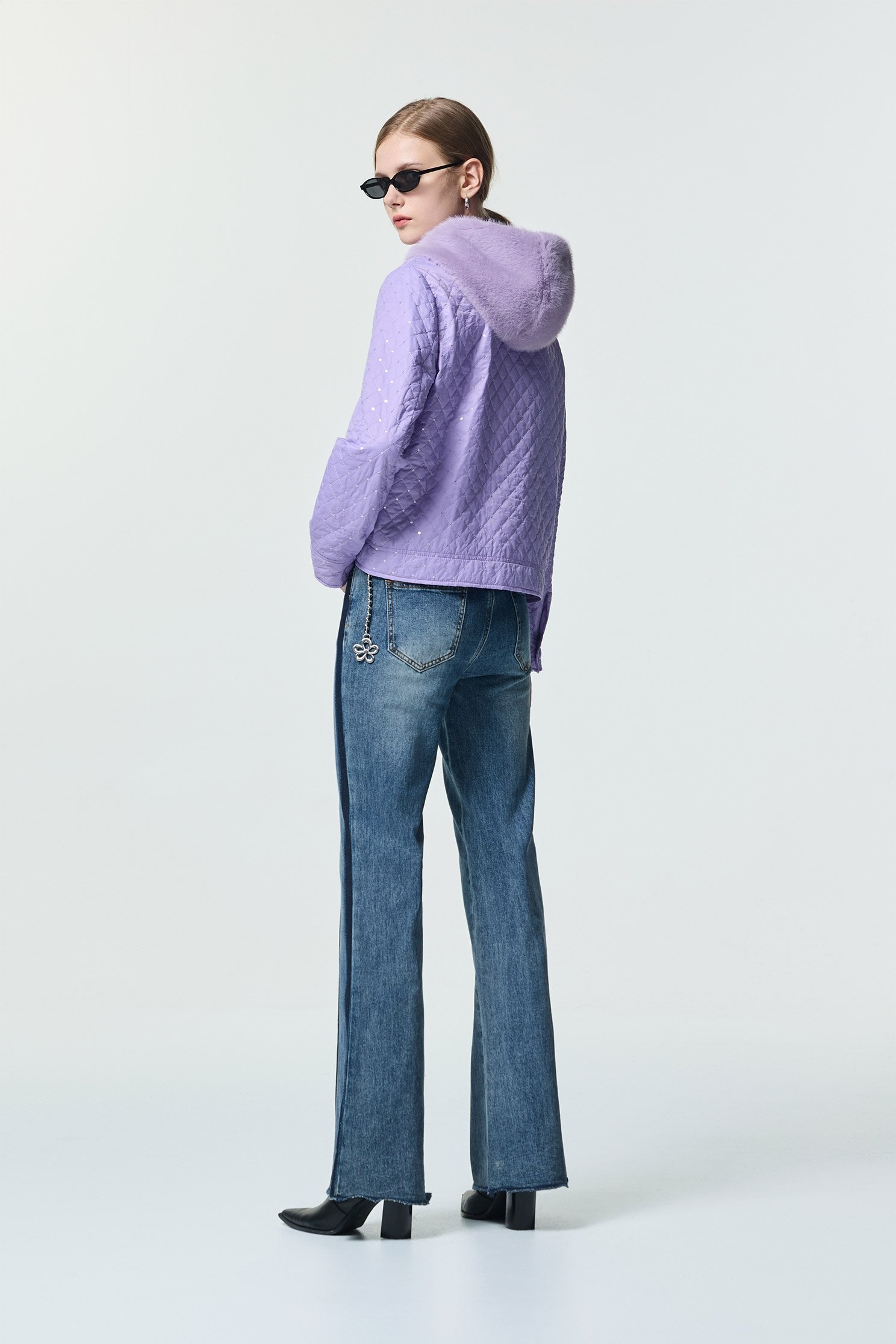 光澤感絎縫毛領外套光澤感絎縫毛領外套,一般外套,外套,秋冬穿搭