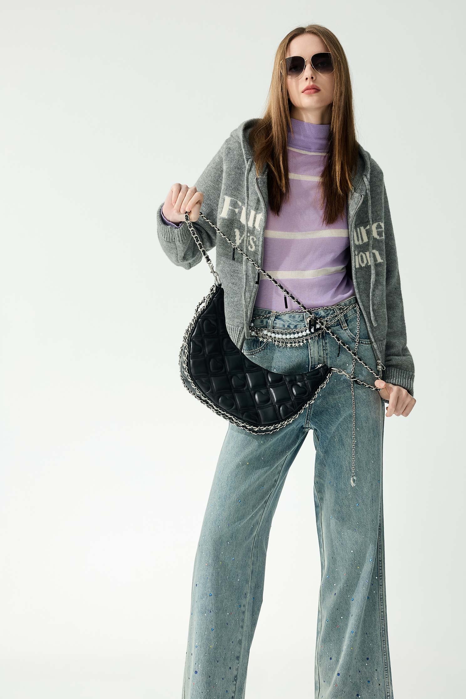 薄暮灰學院風連帽針織外套薄暮灰學院風連帽針織外套,一般外套,外套,秋冬穿搭,針織,針織外套