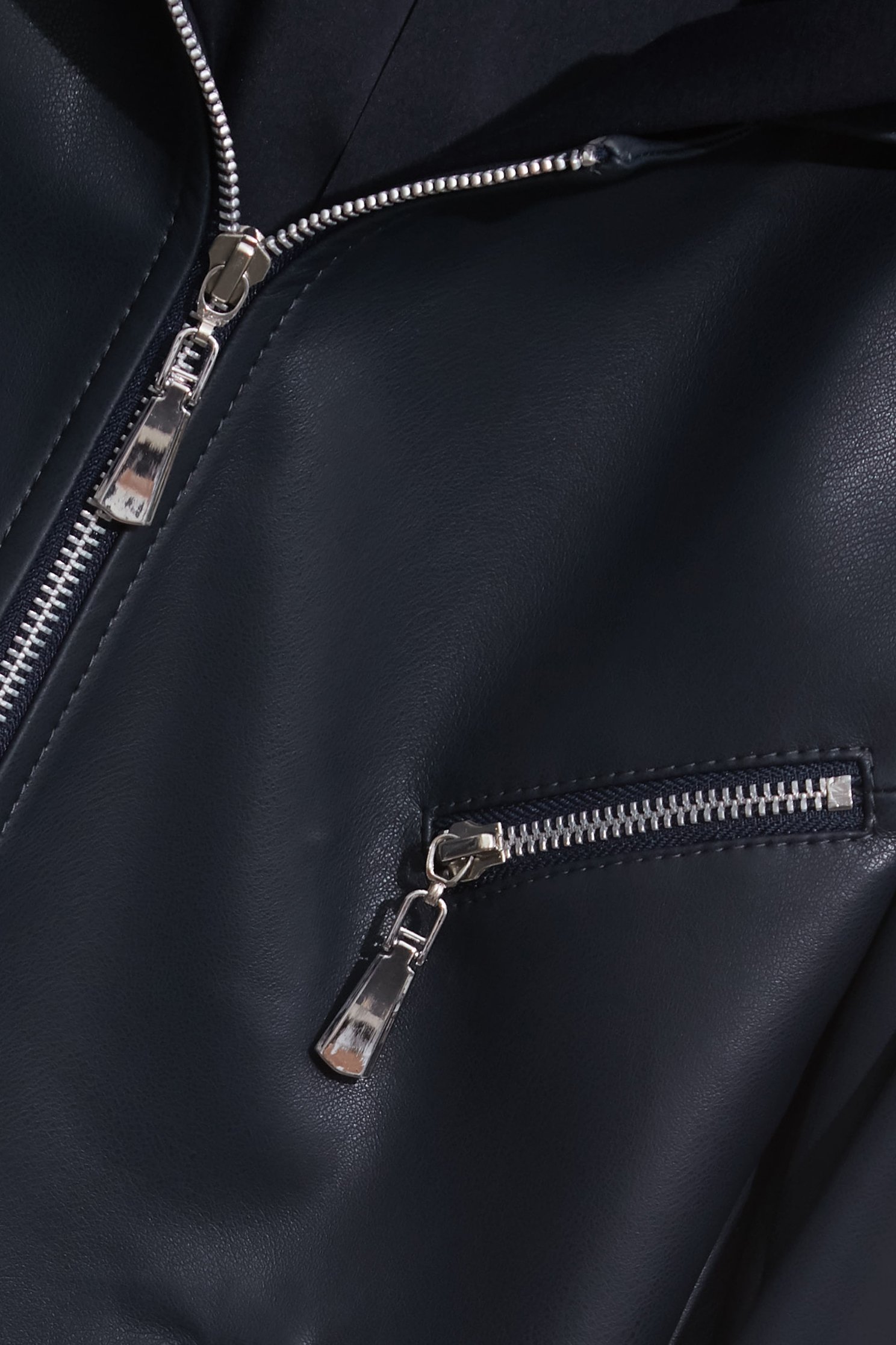 造型口袋連帽仿皮夾克造型口袋連帽仿皮夾克,一般外套,外套,春夏穿搭