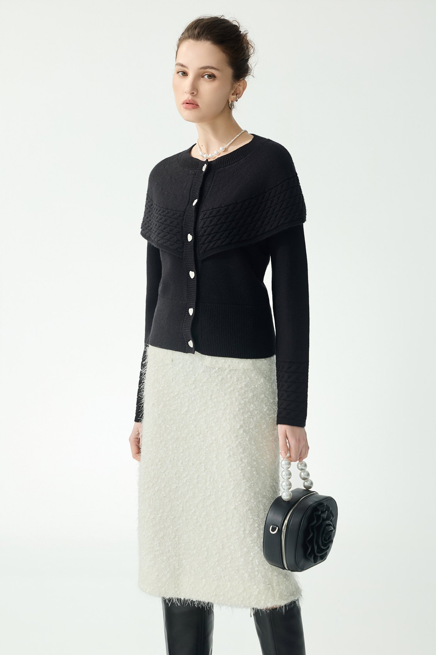 斗篷感造型針織外罩斗篷感造型針織外罩,上班OL穿搭,春夏穿搭,簡約穿搭,針織,針織外套