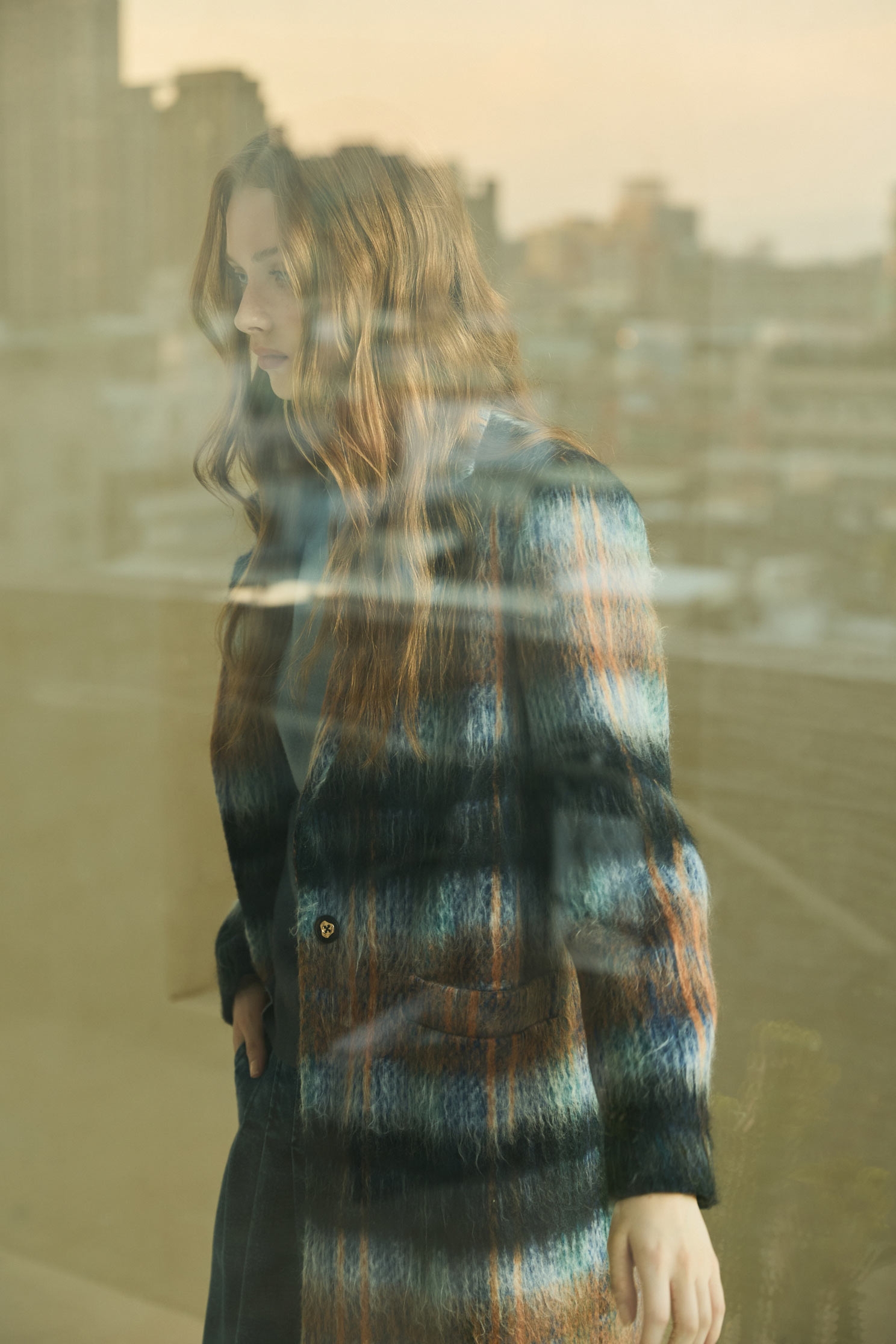 焦糖漸層藍刷毛大衣焦糖漸層藍刷毛大衣,一般外套,外套,春夏穿搭