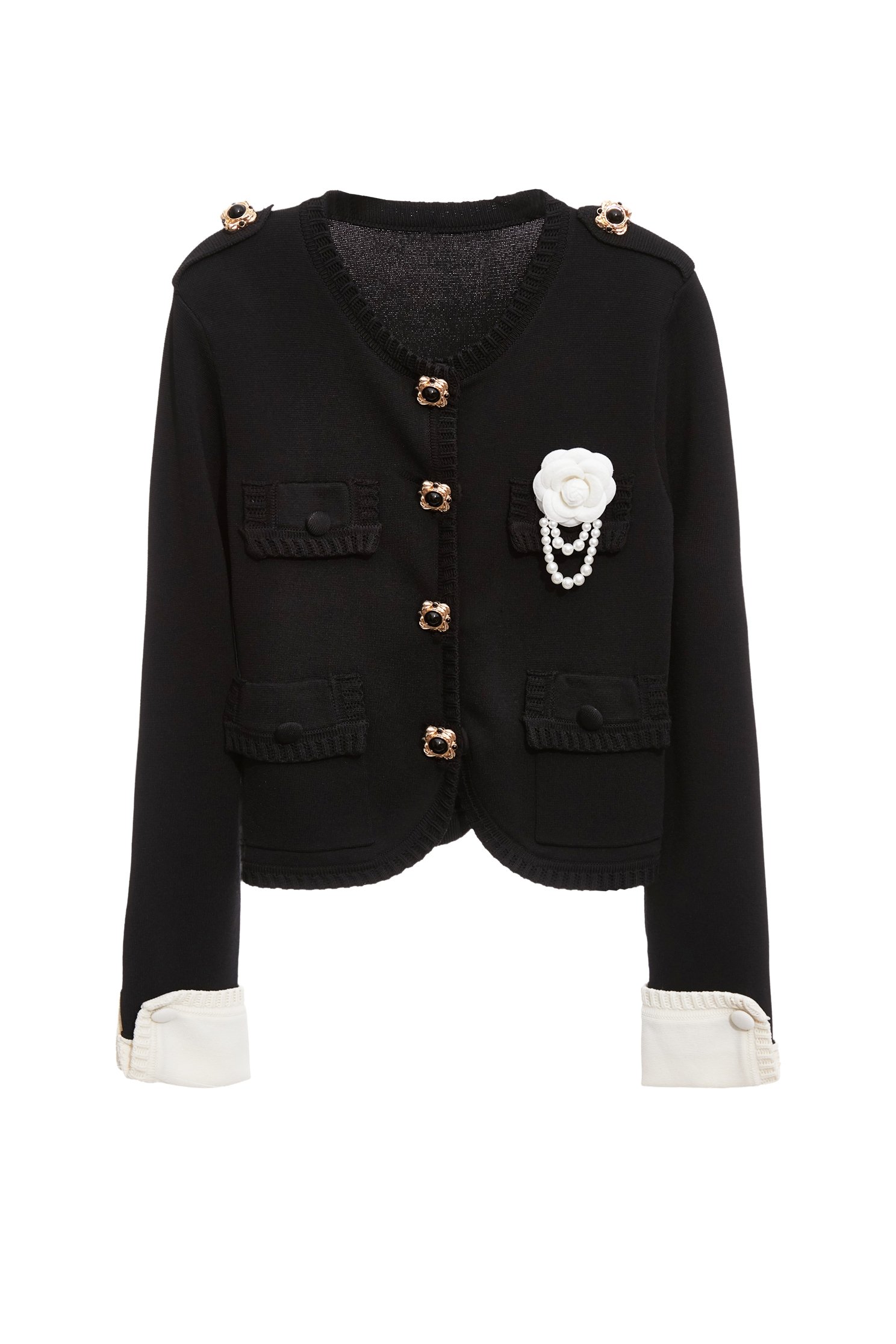 小香風別針開襟針織外套小香風別針開襟針織外套,一般外套,上班OL穿搭,外套,小香風,春夏穿搭,珍珠,約會特輯,針織,針織外套,黑色外套