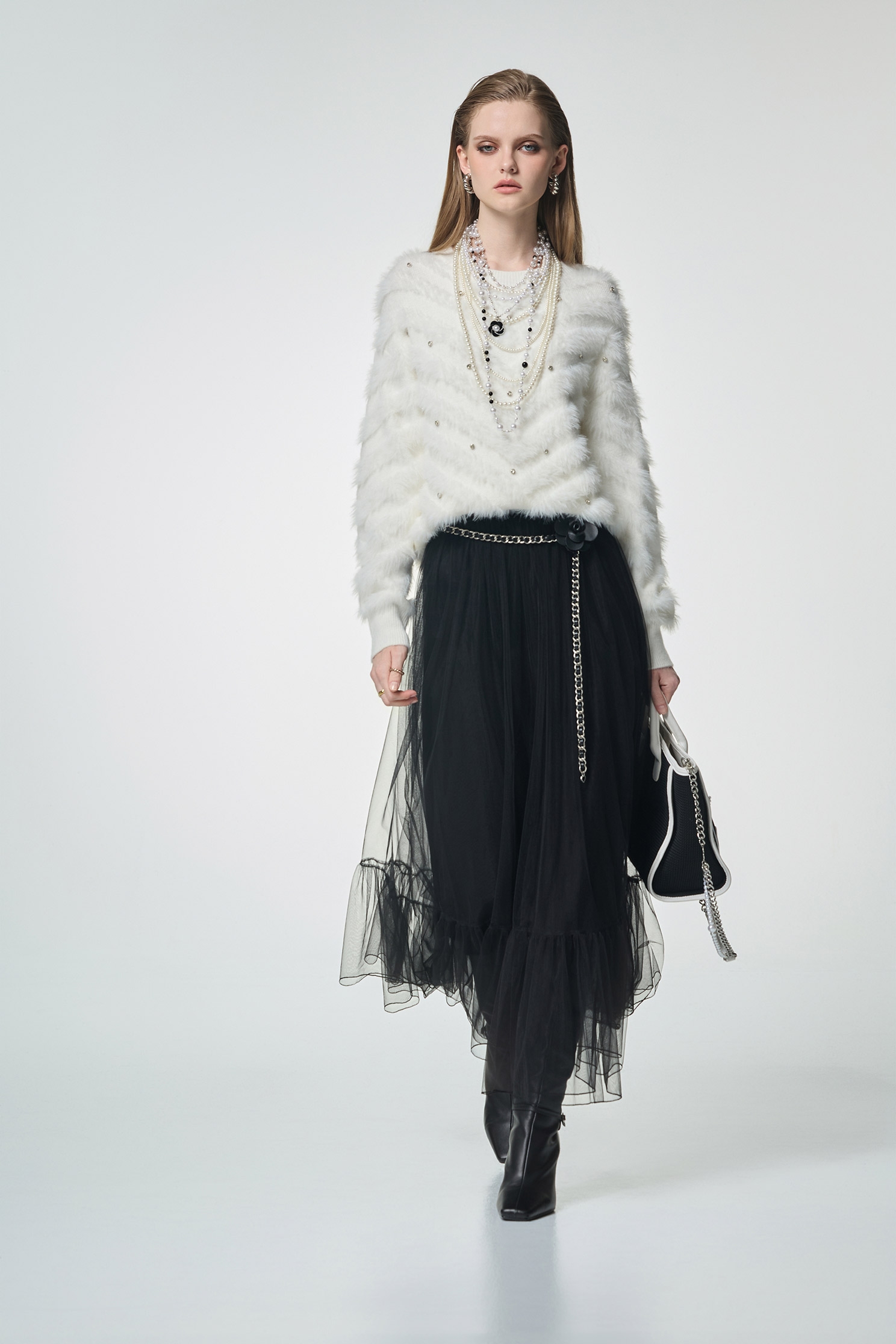 飄逸夜光黑網紗裙飄逸夜光黑網紗裙,上班OL穿搭,秋冬穿搭,約會特輯,紗裙,網紗,輕奢度假,輕奢渡假,長裙