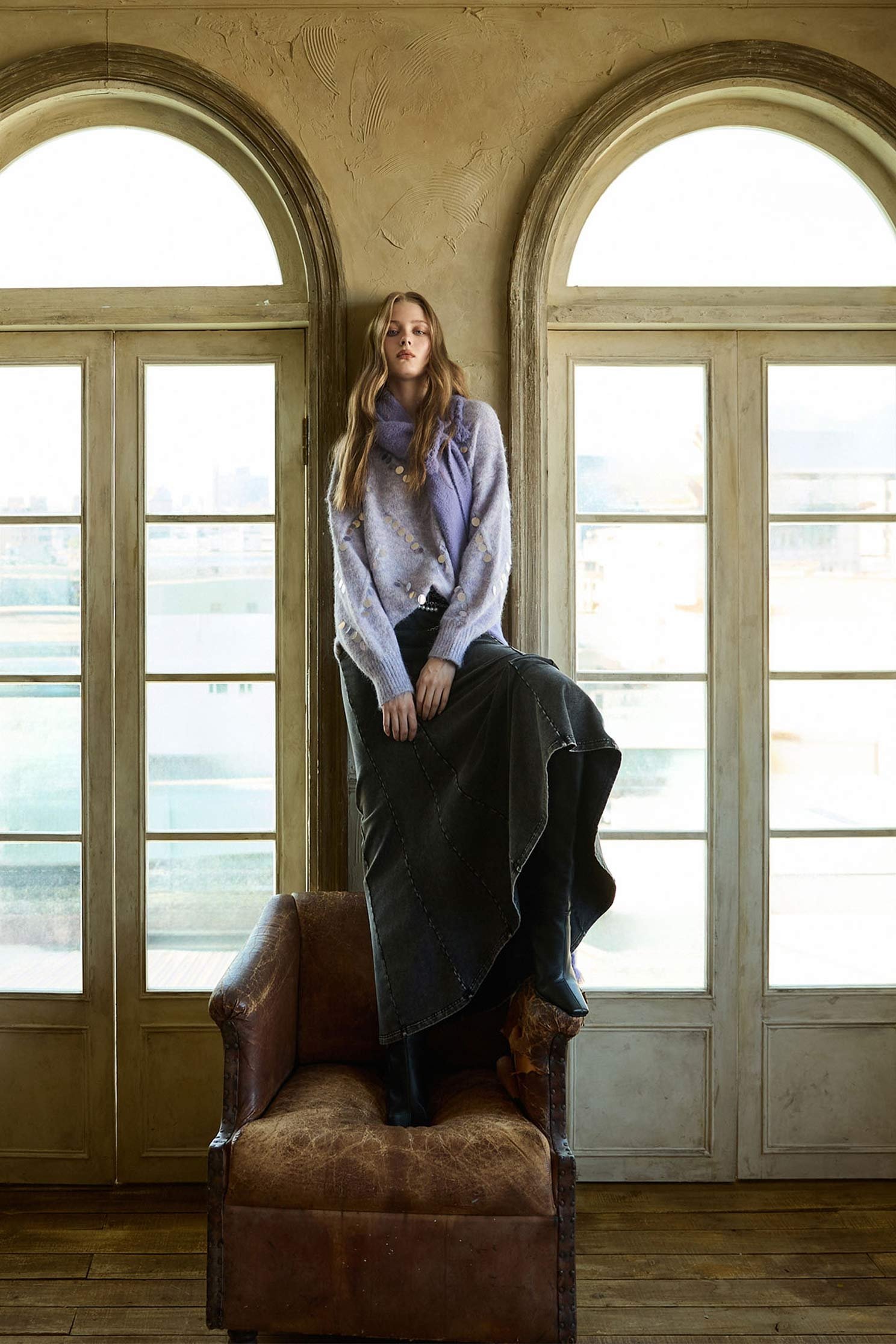 仿舊洗水魚尾長裙仿舊洗水魚尾長裙,丹寧,牛仔裙,秋冬穿搭,約會特輯,純棉,長裙