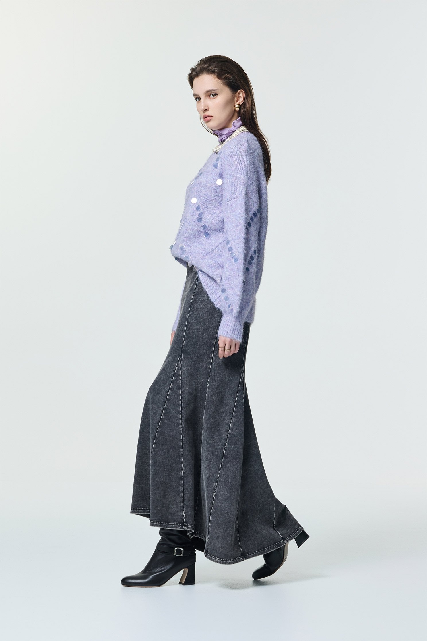 仿舊洗水魚尾長裙仿舊洗水魚尾長裙,丹寧,牛仔裙,秋冬穿搭,約會特輯,純棉,長裙