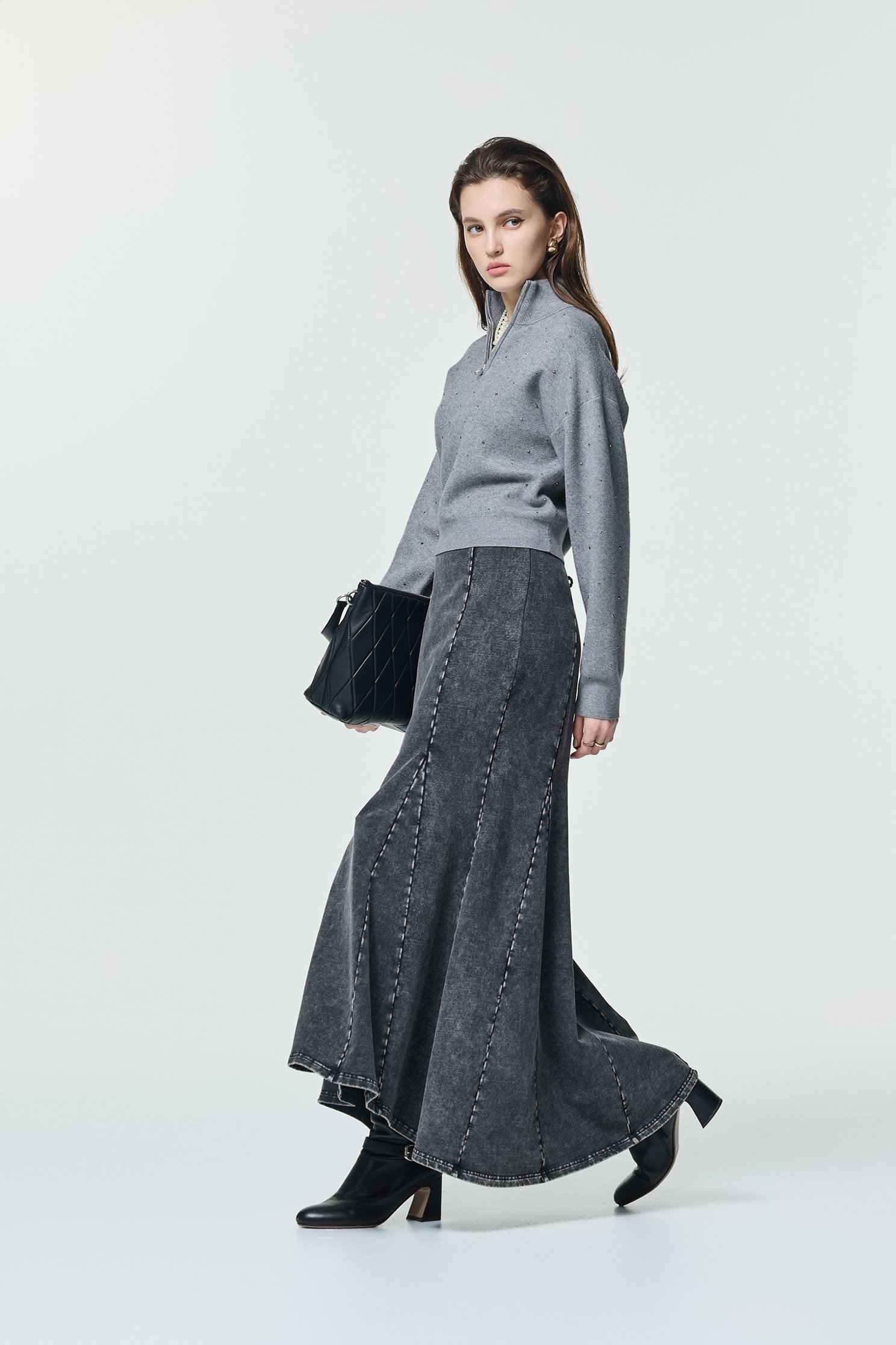 仿舊洗水魚尾長裙仿舊洗水魚尾長裙,丹寧,牛仔裙,秋冬穿搭,約會特輯,純棉,長裙