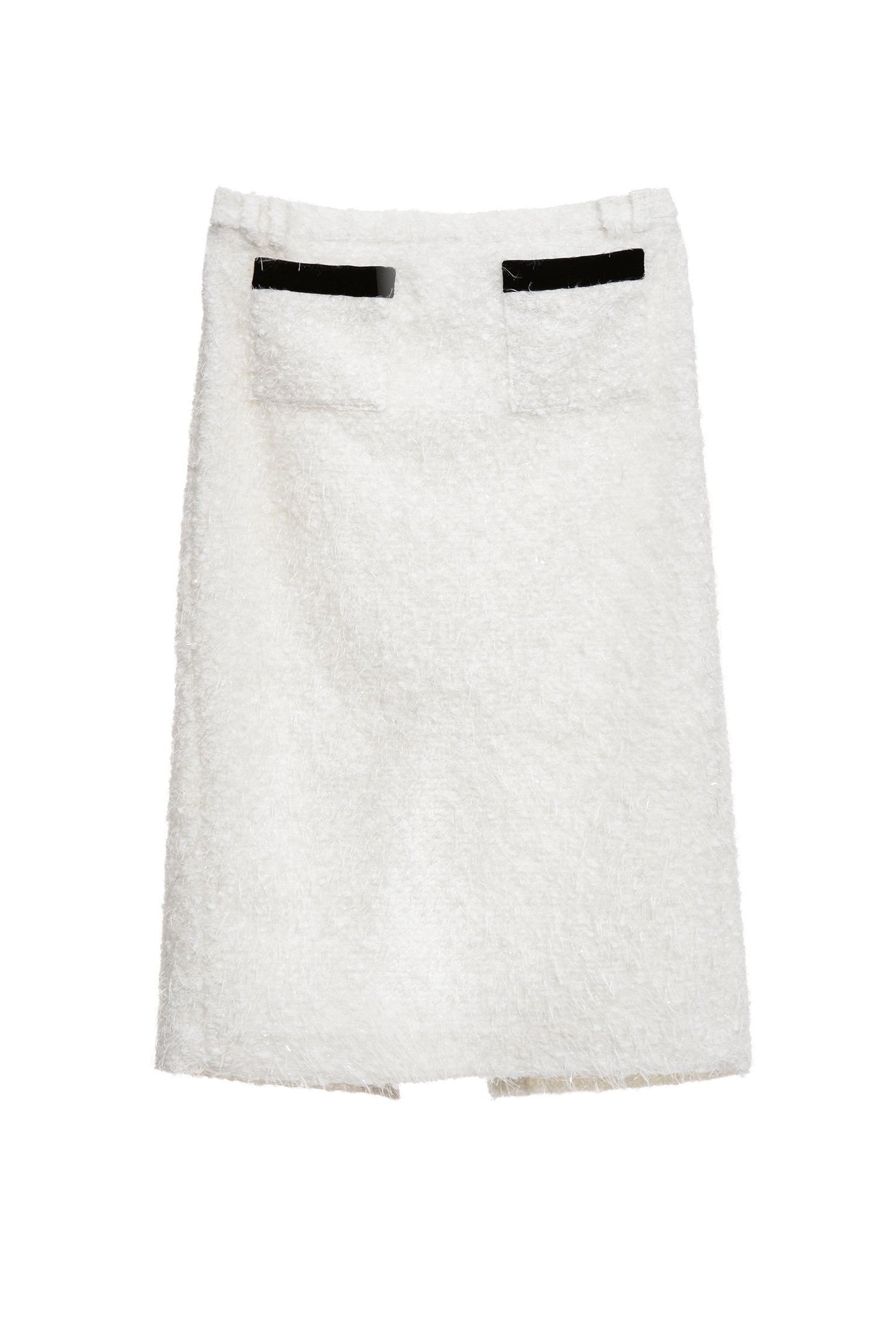 彈性花呢羽毛紗黑織帶中長窄裙彈性花呢羽毛紗黑織帶中長窄裙,春夏穿搭,白色裙子,長裙