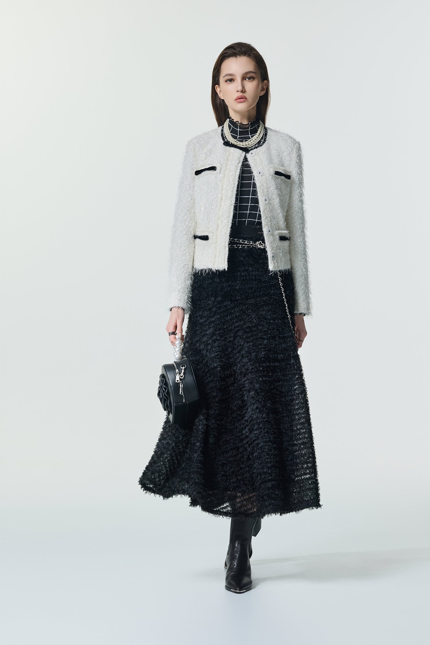 立體烏干壓條網紗中長裙立體烏干壓條網紗中長裙,春夏穿搭,網紗,網裙,黑色裙子