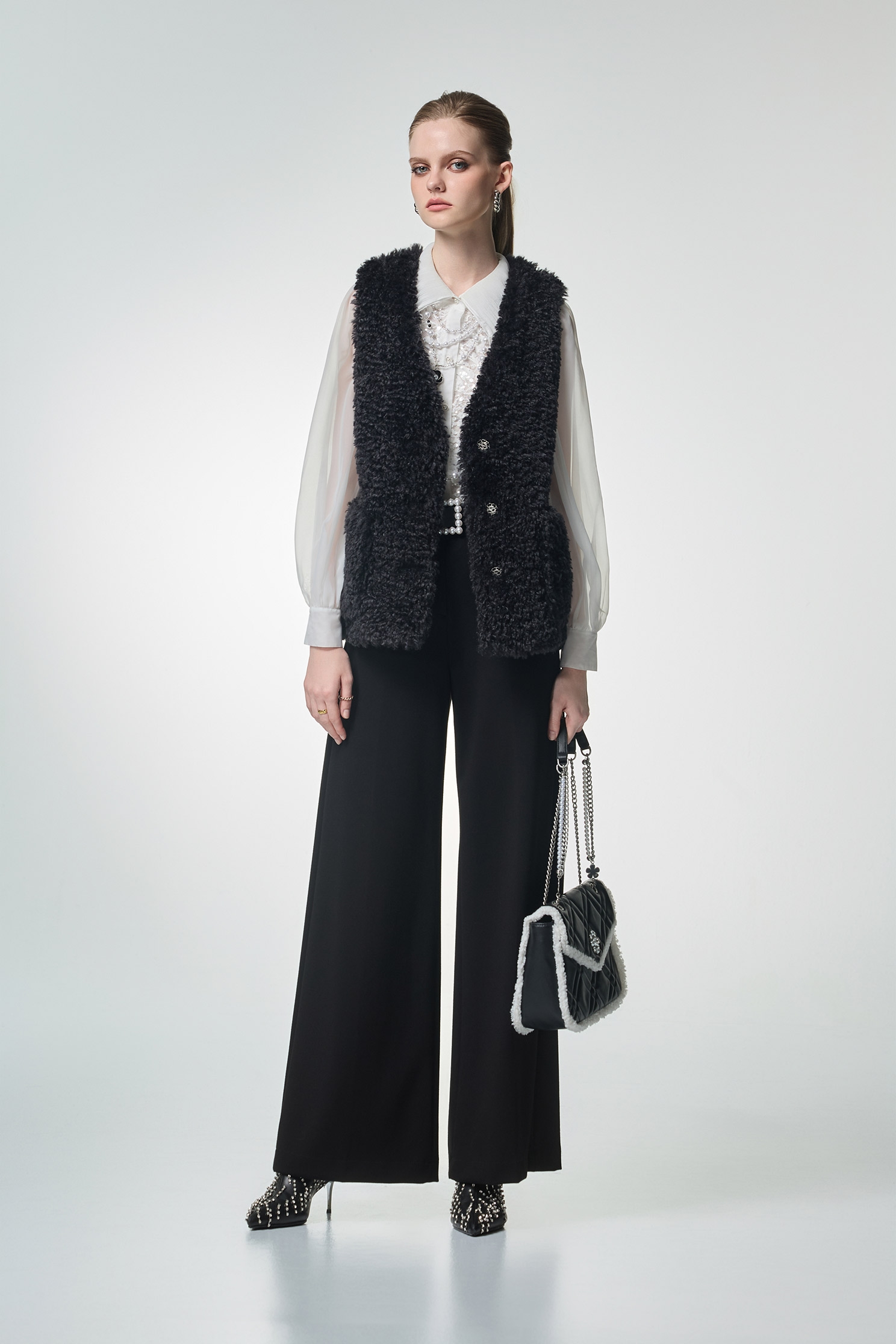 極致黑顯瘦大寬褲極致黑顯瘦大寬褲,上班OL穿搭,寬褲,秋冬穿搭,褲子,黑色長褲