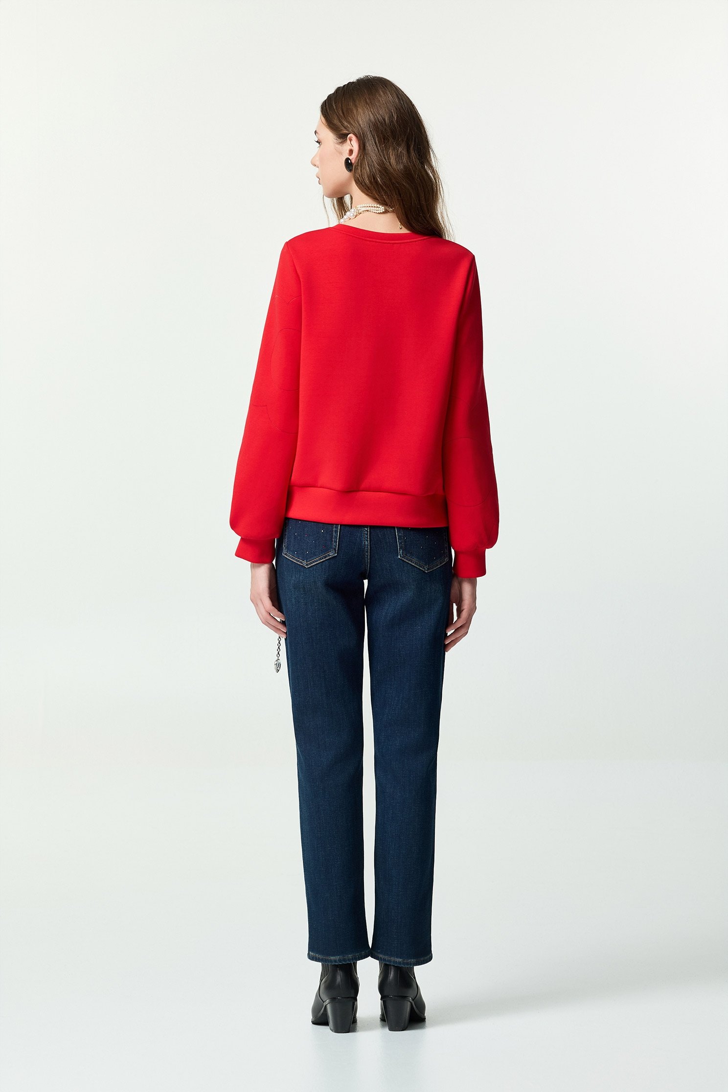 五彩鑽飾口袋牛仔合身褲五彩鑽飾口袋牛仔合身褲,牛仔,牛仔褲,秋冬穿搭,褲子