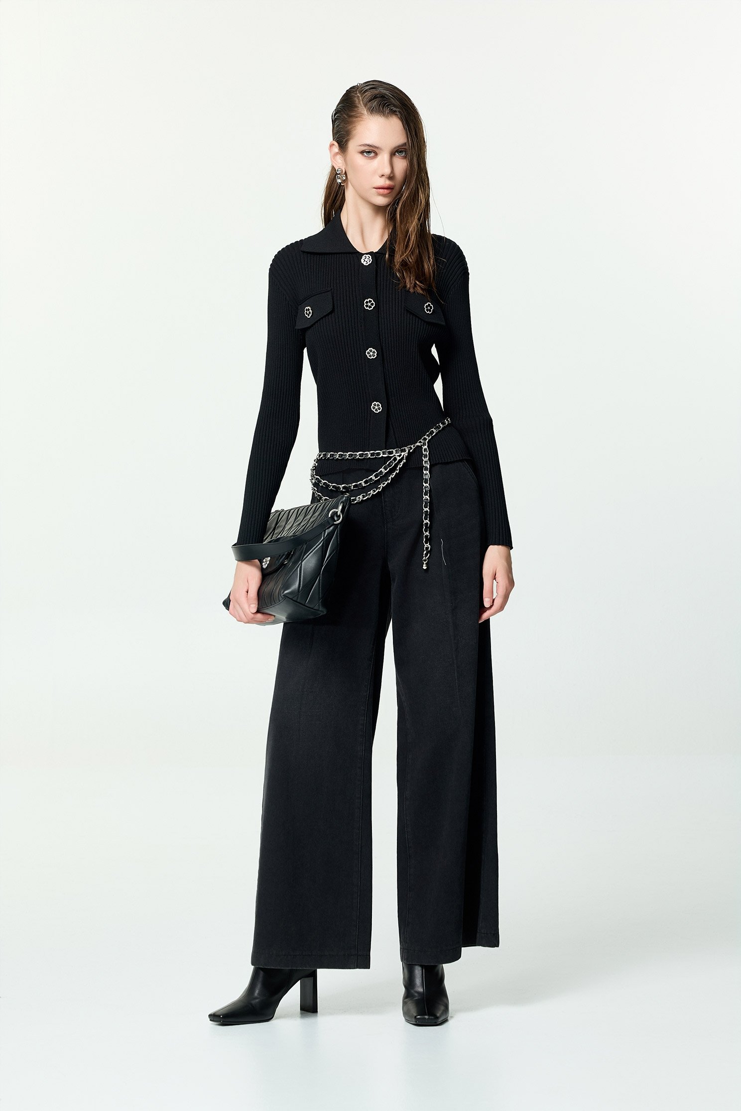 刷色牛仔打褶大寬褲刷色牛仔打褶大寬褲,上班OL穿搭,寬褲,牛仔,牛仔褲,秋冬穿搭,褲子