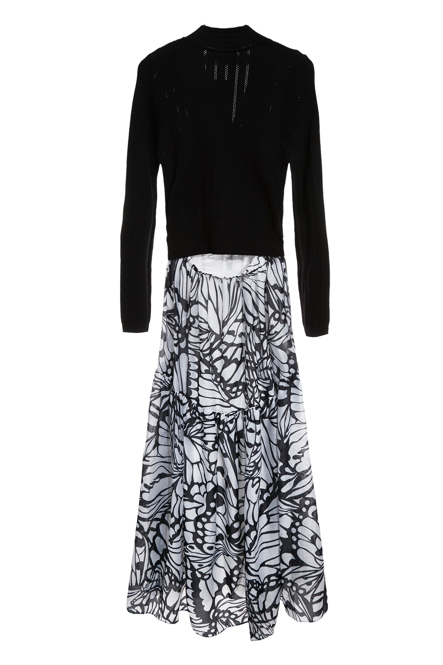 蝴蝶圖騰拼接針織洋裝蝴蝶圖騰拼接針織洋裝,一般洋裝,上班OL穿搭,小禮服,洋裝特輯,秋冬穿搭,約會特輯,針織,針織洋裝