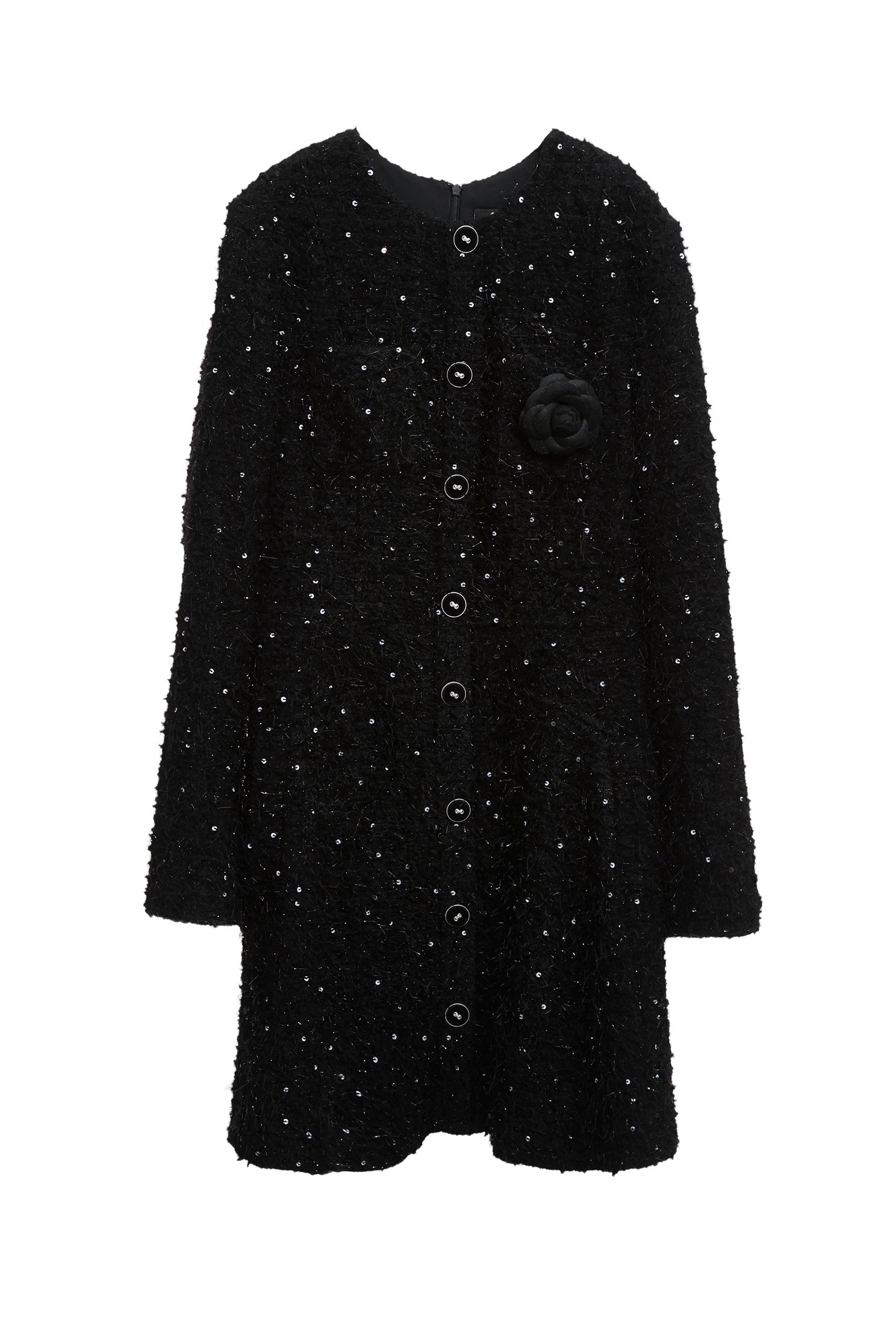 花呢崁亮片羽毛紗小香短洋裝花呢崁亮片羽毛紗小香短洋裝,一般洋裝,派對特輯,秋冬穿搭,約會特輯