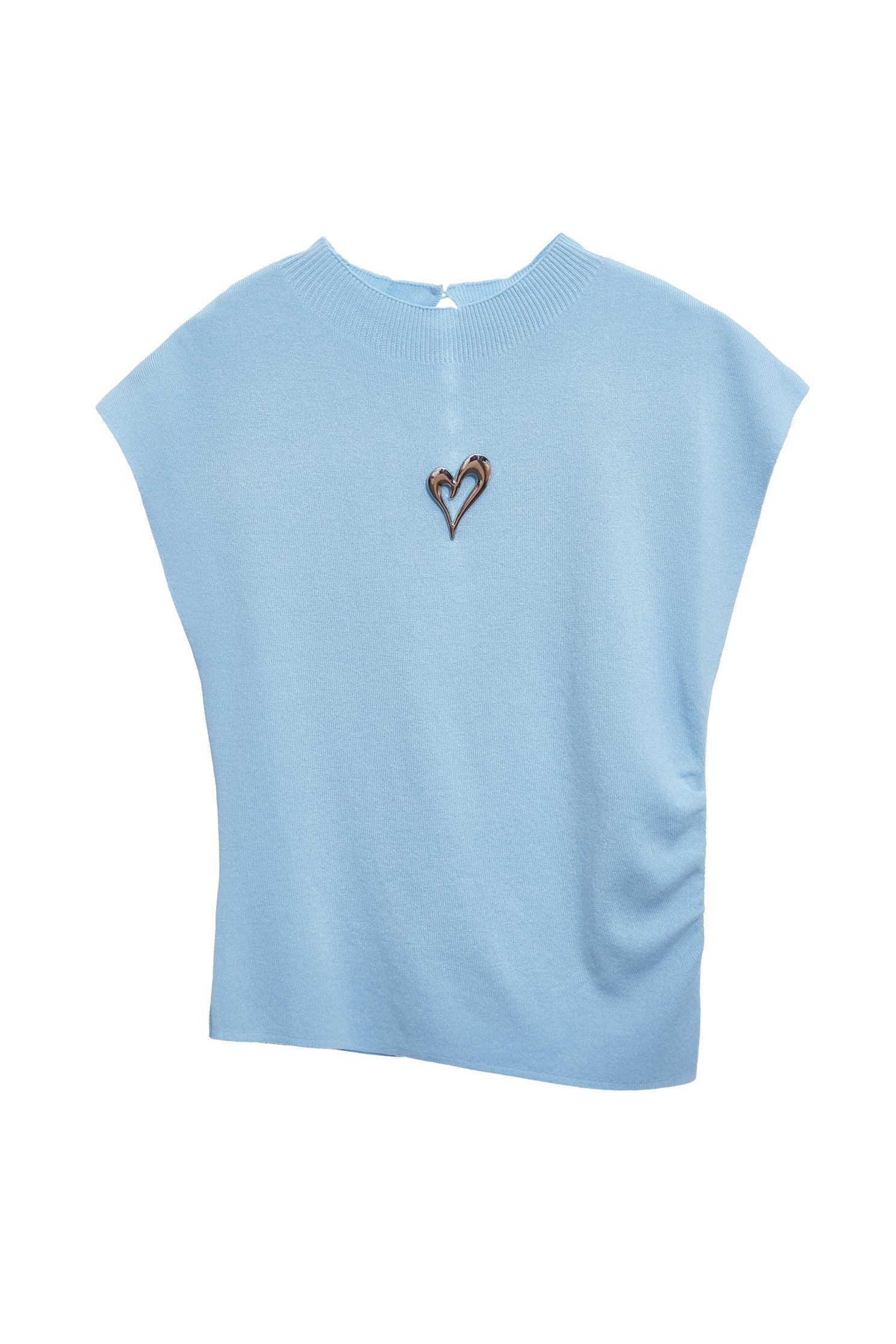 月光石藍無袖針織上衣月光石藍無袖針織上衣,一般背心,一般背心馬甲,上衣,秋冬穿搭,約會特輯,針織,針織上衣