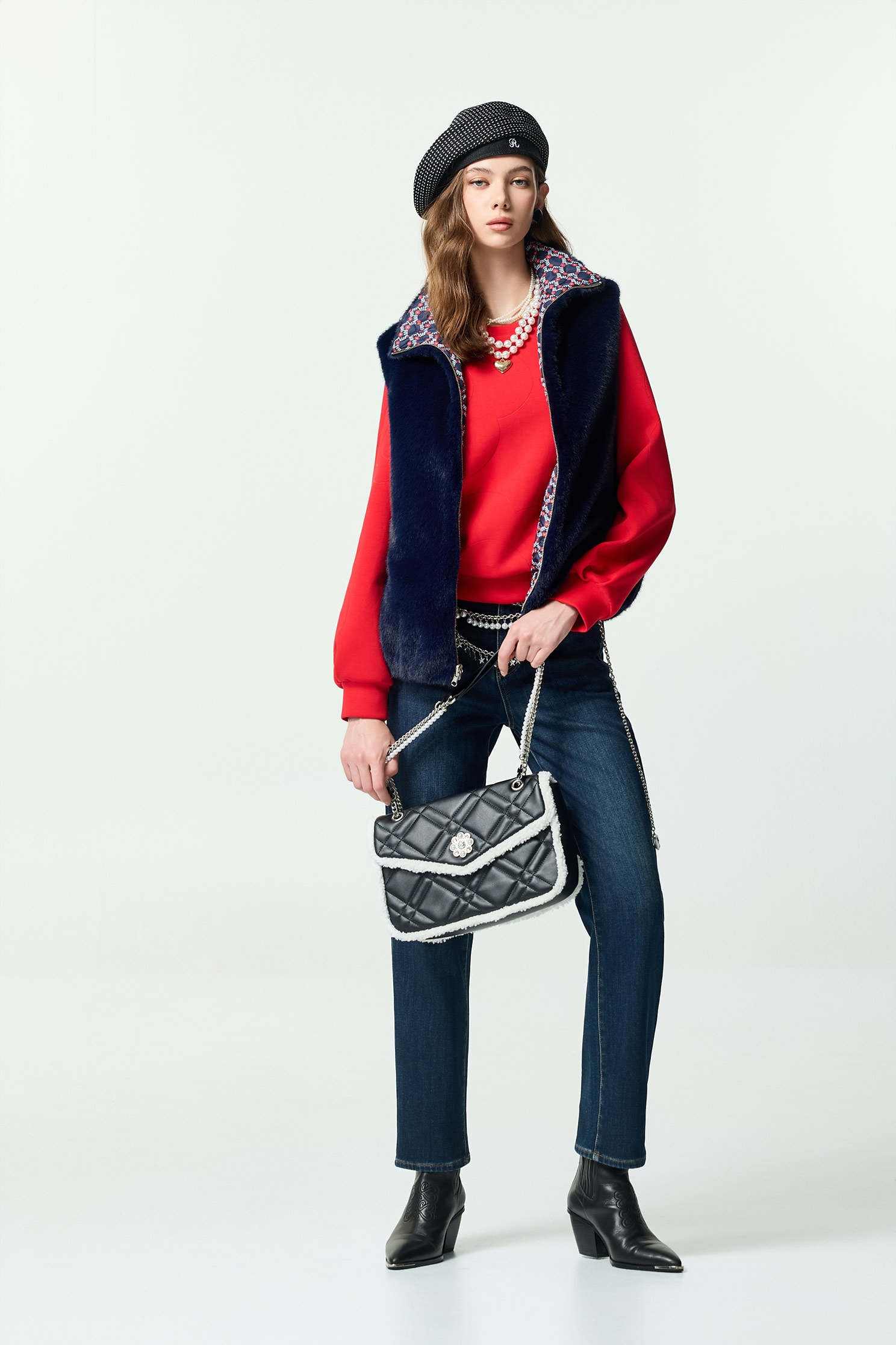 濃厚靛藍仿皮草正反穿外套濃厚靛藍仿皮草正反穿外套,一般外套,一般背心,一般背心馬甲,外套,秋冬穿搭,背心