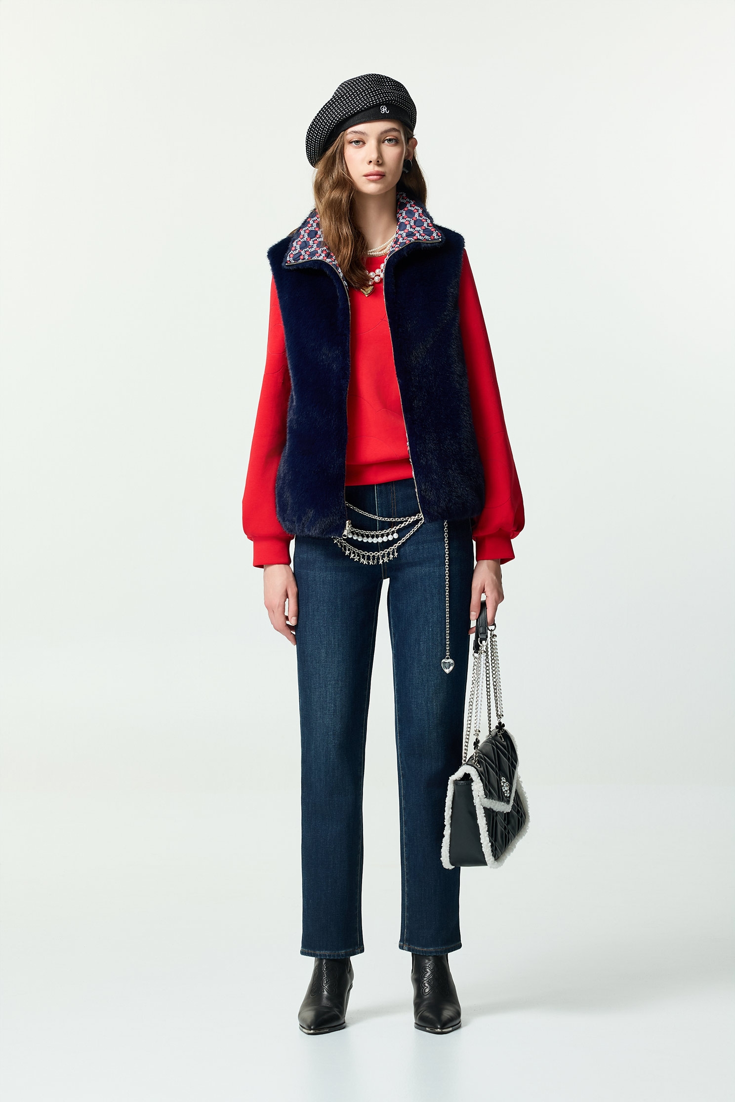 濃厚靛藍仿皮草正反穿外套濃厚靛藍仿皮草正反穿外套,一般外套,一般背心,一般背心馬甲,外套,秋冬穿搭,背心