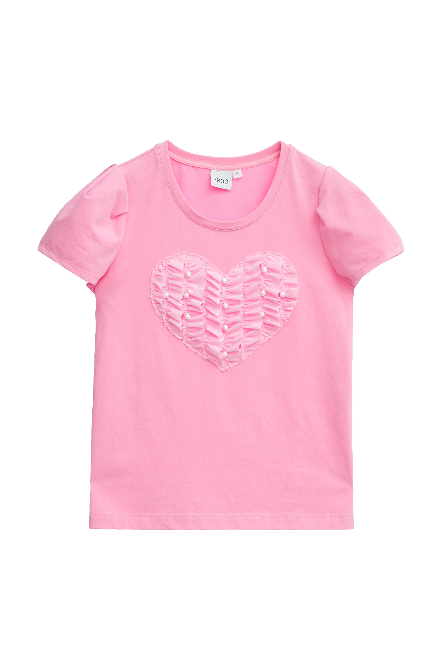 芭比粉愛心T恤上衣芭比粉愛心T恤上衣,T-Shirt,上衣,珍珠,秋冬穿搭,荷葉,蕾絲