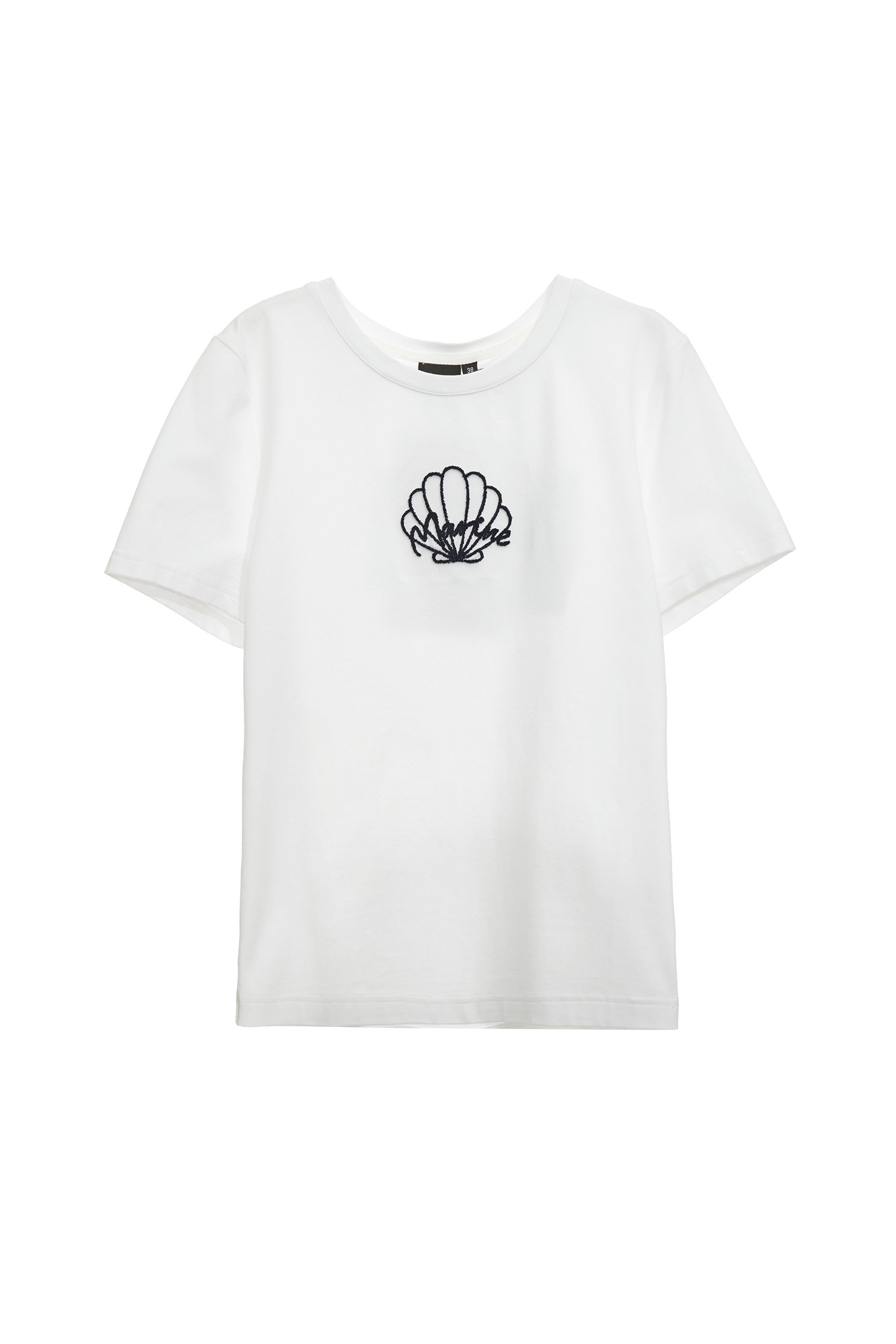 貝殼植絨T恤上衣貝殼植絨T恤上衣,T-Shirt,上衣,春夏穿搭,白色上衣,純棉