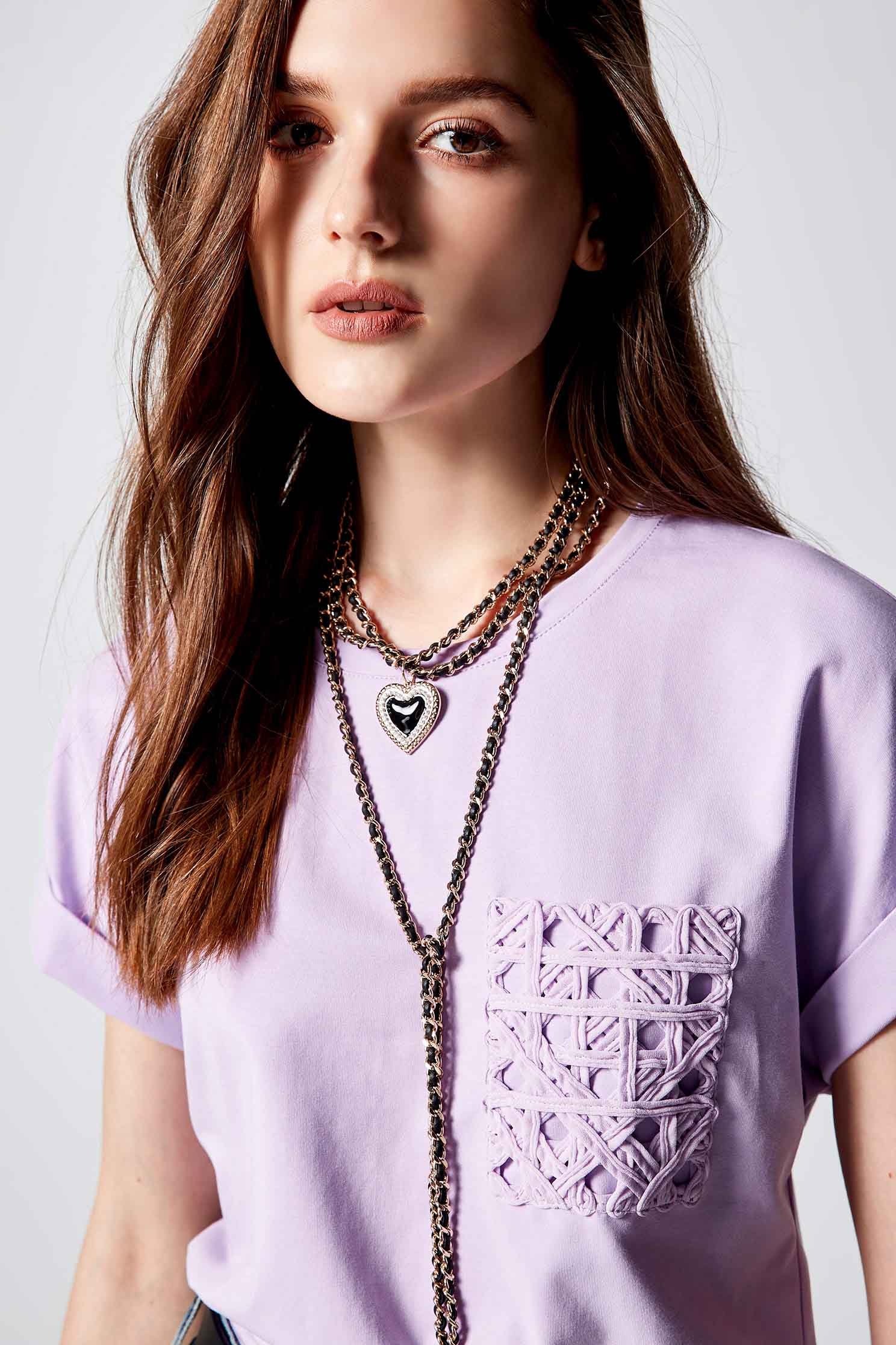 數字薰衣草色T恤上衣數字薰衣草色T恤上衣,T-Shirt,上衣,人氣商品,秋冬穿搭,純棉