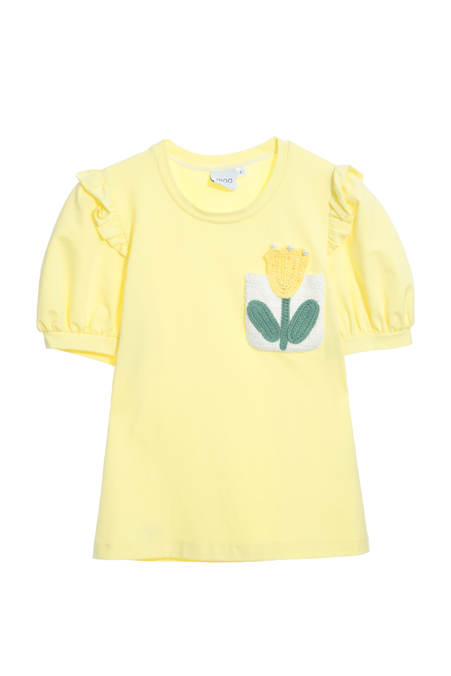 鬱金香口袋T恤上衣鬱金香口袋T恤上衣,T-Shirt,上衣,人氣商品,春夏穿搭,珍珠,荷葉