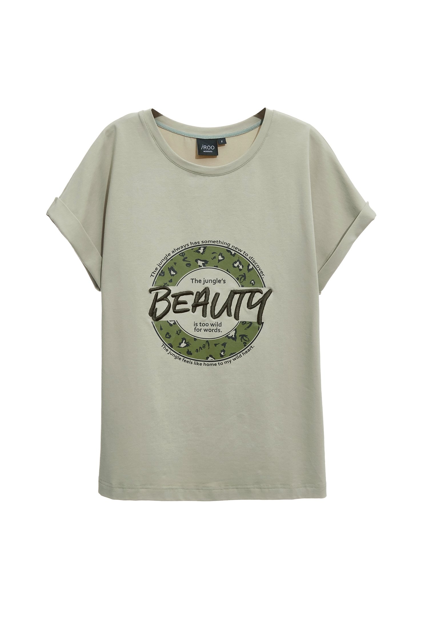 海帶綠美麗刺繡T恤上衣海帶綠美麗刺繡T恤上衣,T-Shirt,T恤,上衣,刺繡,秋冬穿搭,輕奢度假,輕奢渡假